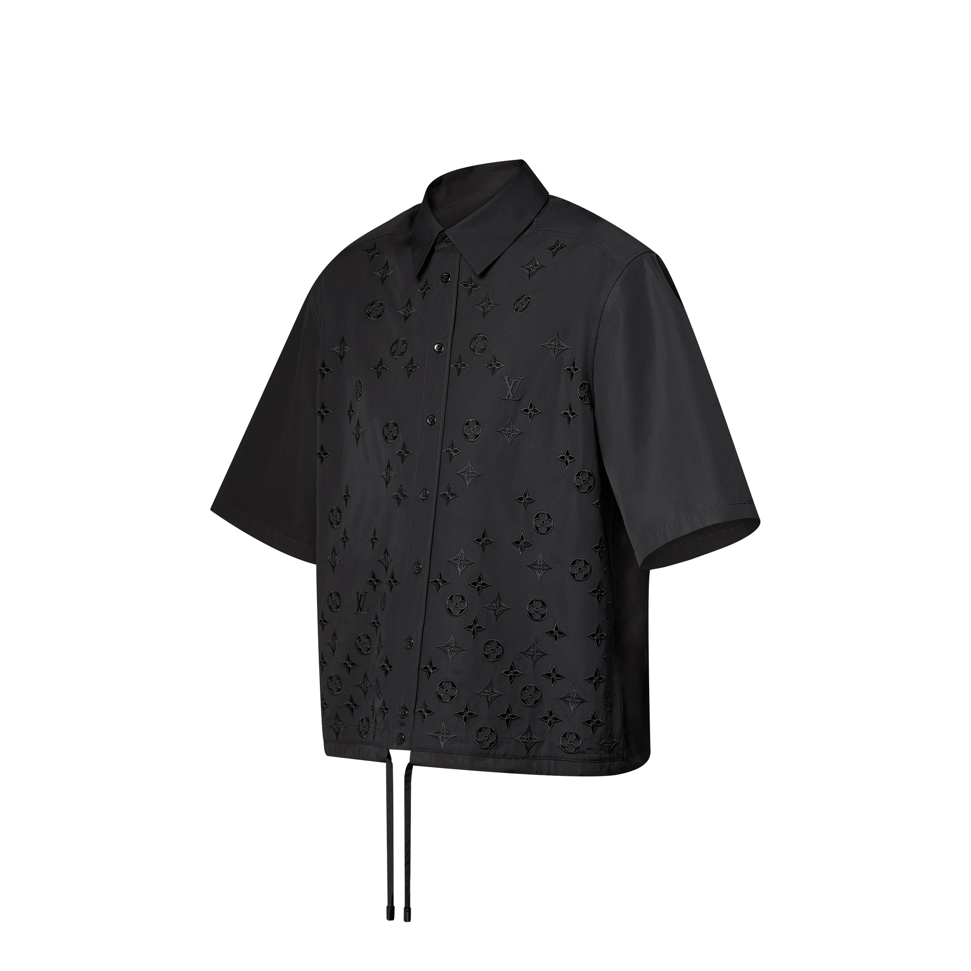 Kurzarmhemd mit Stickerei und Monogram-Blüten  Herren Ready to Wear Hemden | LOUIS VUITTON (Zoom)