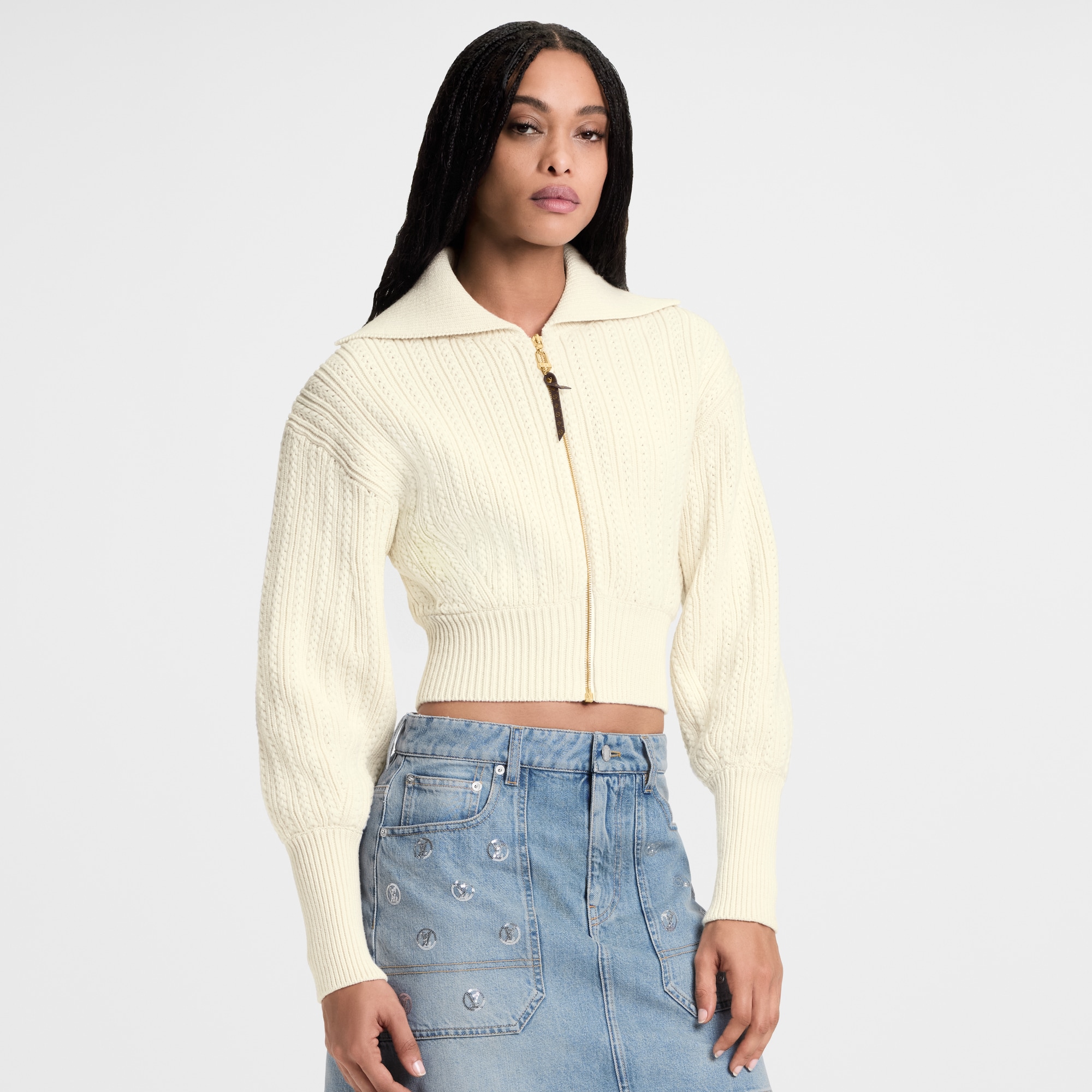 Kurze Jacke aus Rippstrick  Damen Ready to Wear Mäntel und Jacken | LOUIS VUITTON (Zoom)