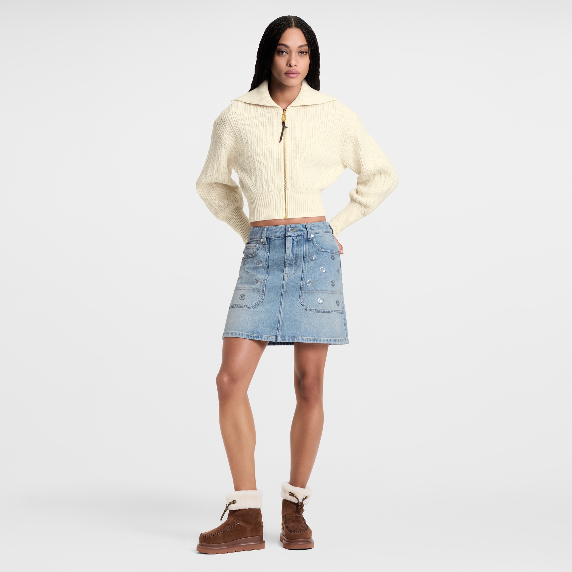 Kurze Jacke aus Rippstrick  Damen Ready to Wear Mäntel und Jacken | LOUIS VUITTON (Zoom)