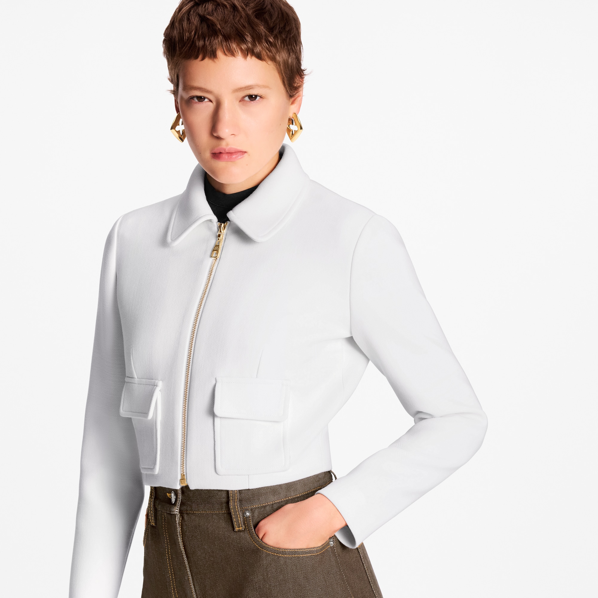 Kurze Jacke mit Pattentaschen  Damen Ready to Wear Mäntel und Jacken | LOUIS VUITTON (Zoom)
