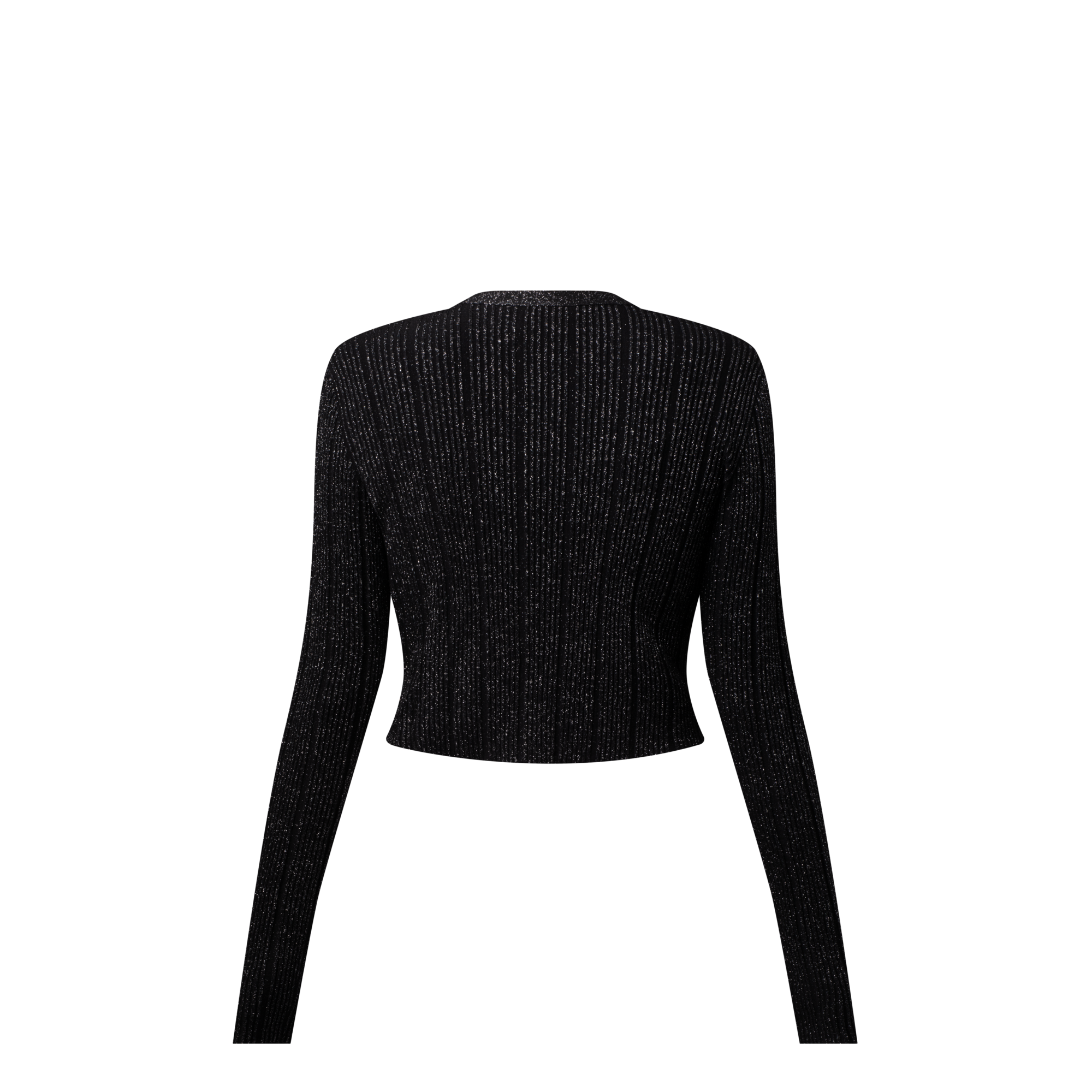 Kurzer Cardigan aus Rippstrick mit Metallic-Garnen  Damen Ready to Wear Strick | LOUIS VUITTON (Zoom)