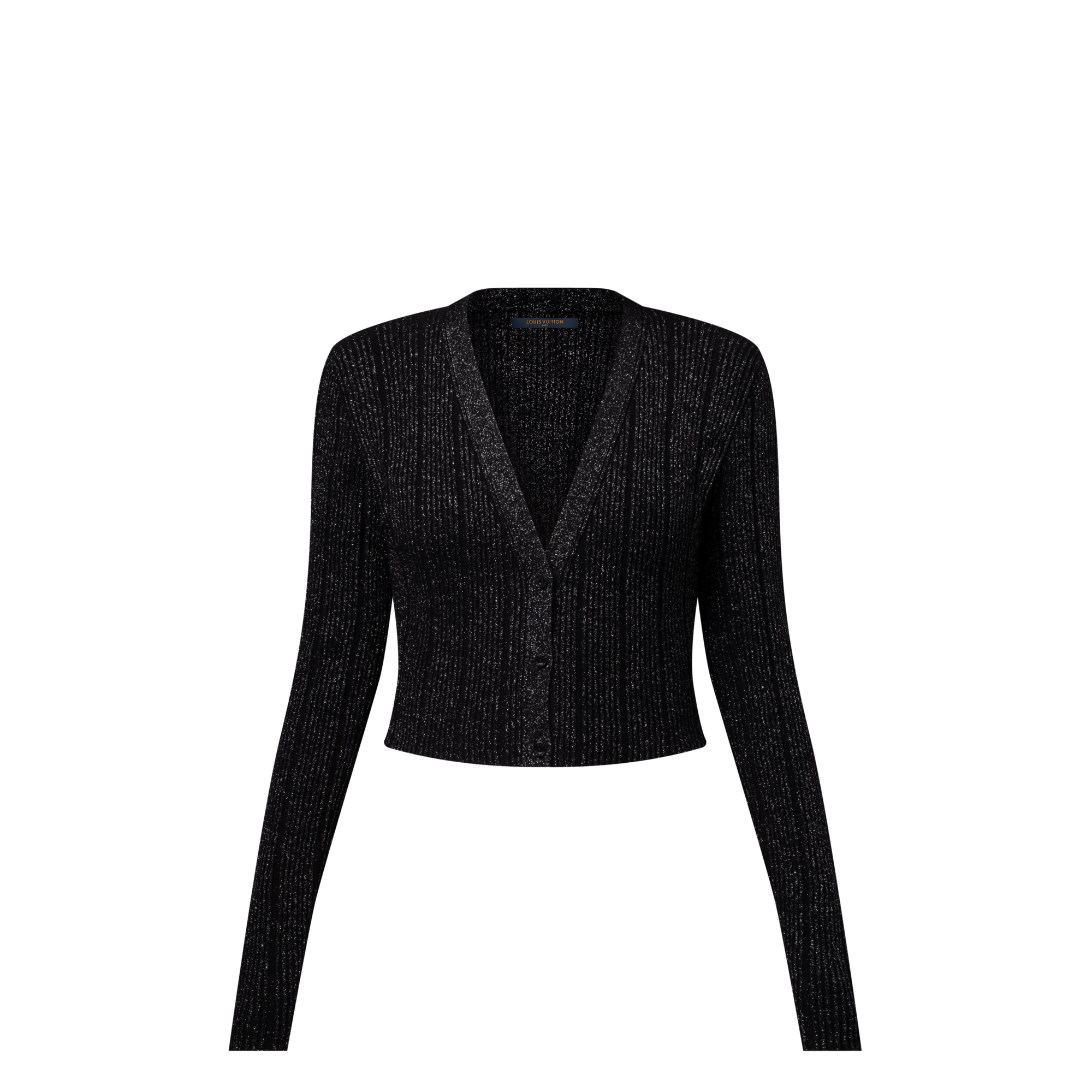 Kurzer Cardigan aus Rippstrick mit Metallic-Garnen  Damen Ready to Wear Strick | LOUIS VUITTON (Zoom)