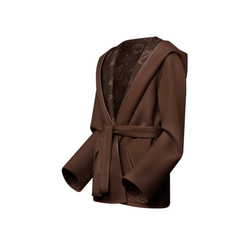 Kurzer Wende-Kapuzenmantel mit Wickel-Design Damen Ready to Wear Mäntel und Jacken | LOUIS VUITTON (Zoom)