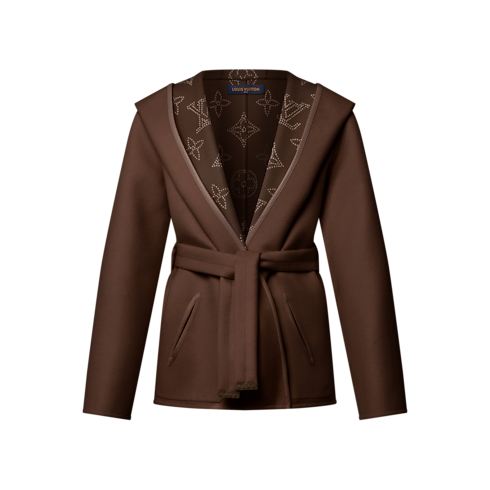 Kurzer Wende-Kapuzenmantel mit Wickel-Design Damen Ready to Wear Mäntel und Jacken | LOUIS VUITTON (Zoom)