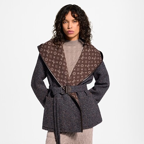 Kurzer Wickelmantel zum Wenden mit Kapuze Damen Ready to Wear Mäntel und Jacken | LOUIS VUITTON (Zoom)