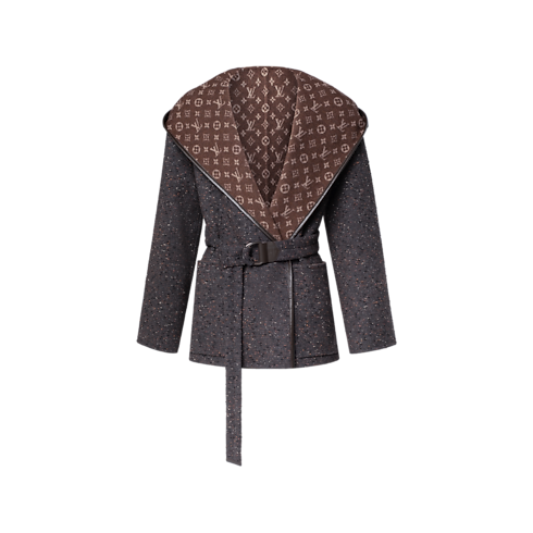 Kurzer Wickelmantel zum Wenden mit Kapuze Damen Ready to Wear Mäntel und Jacken | LOUIS VUITTON (Zoom)
