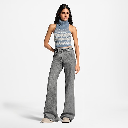 Kurzes Top aus Strick mit alpinem Motiv Damen Ready to Wear Oberteile und Blusen | LOUIS VUITTON (Zoom)