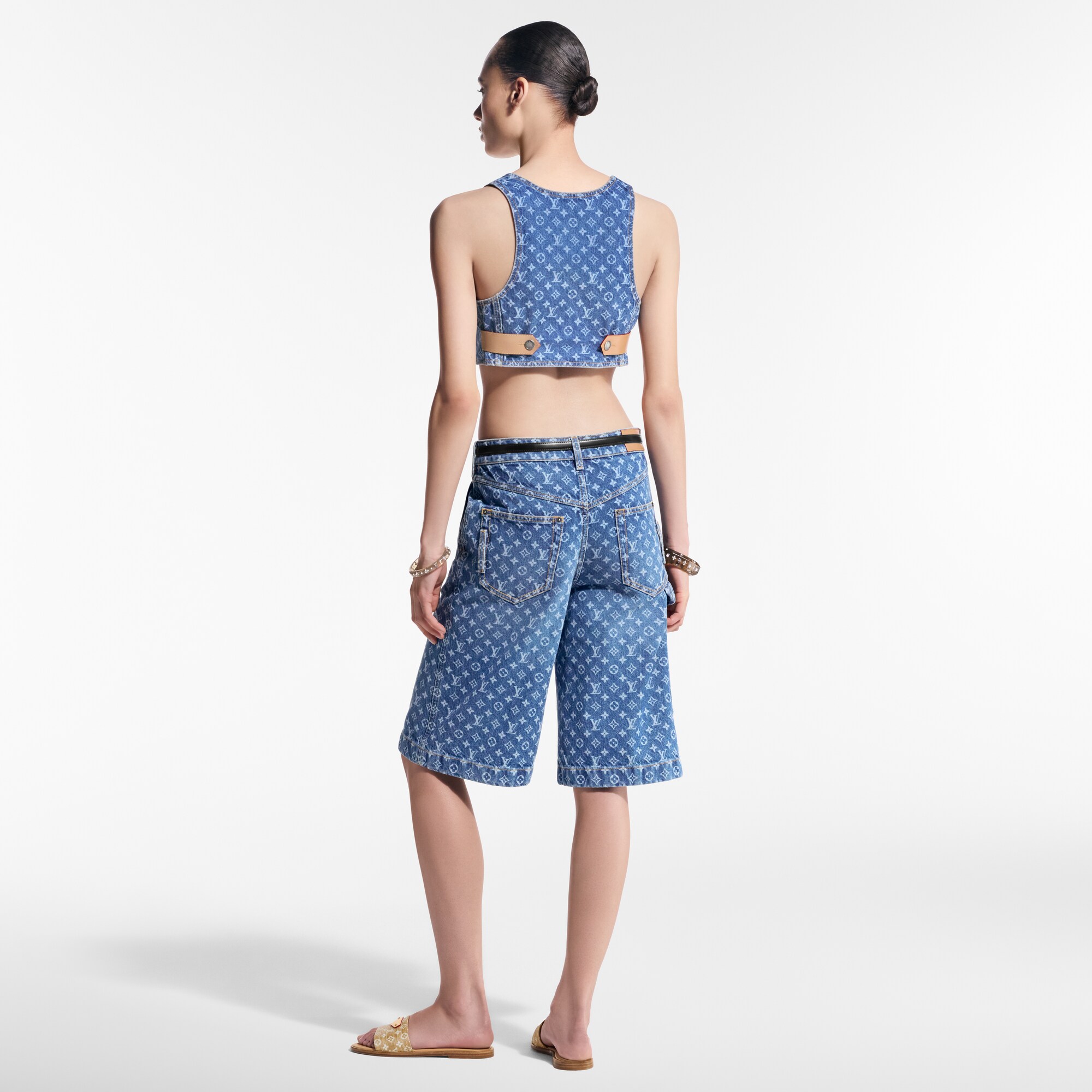 Kurzes Top in Monogram Denim  Damen Ready to Wear Tops | LOUIS VUITTON (Zoom)