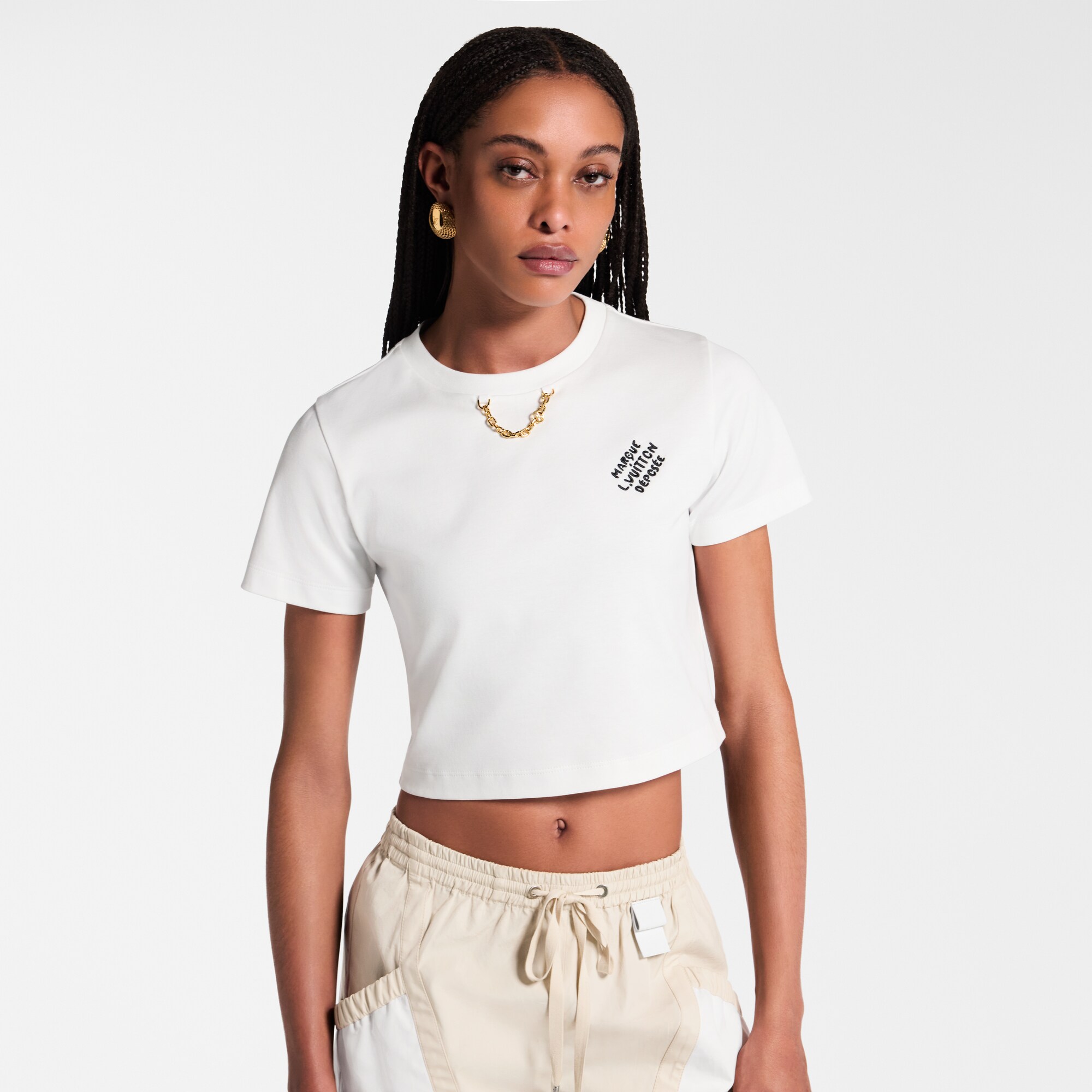 Kurzes Top mit charakteristischer Stickerei  Damen Ready to Wear Tops | LOUIS VUITTON (Zoom)