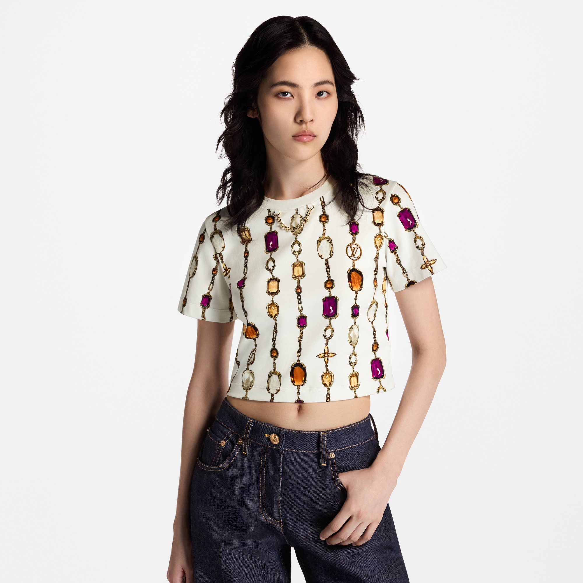 Kurzes Top mit Halsketten-Motiv  Damen Ready to Wear Tops | LOUIS VUITTON (Zoom)