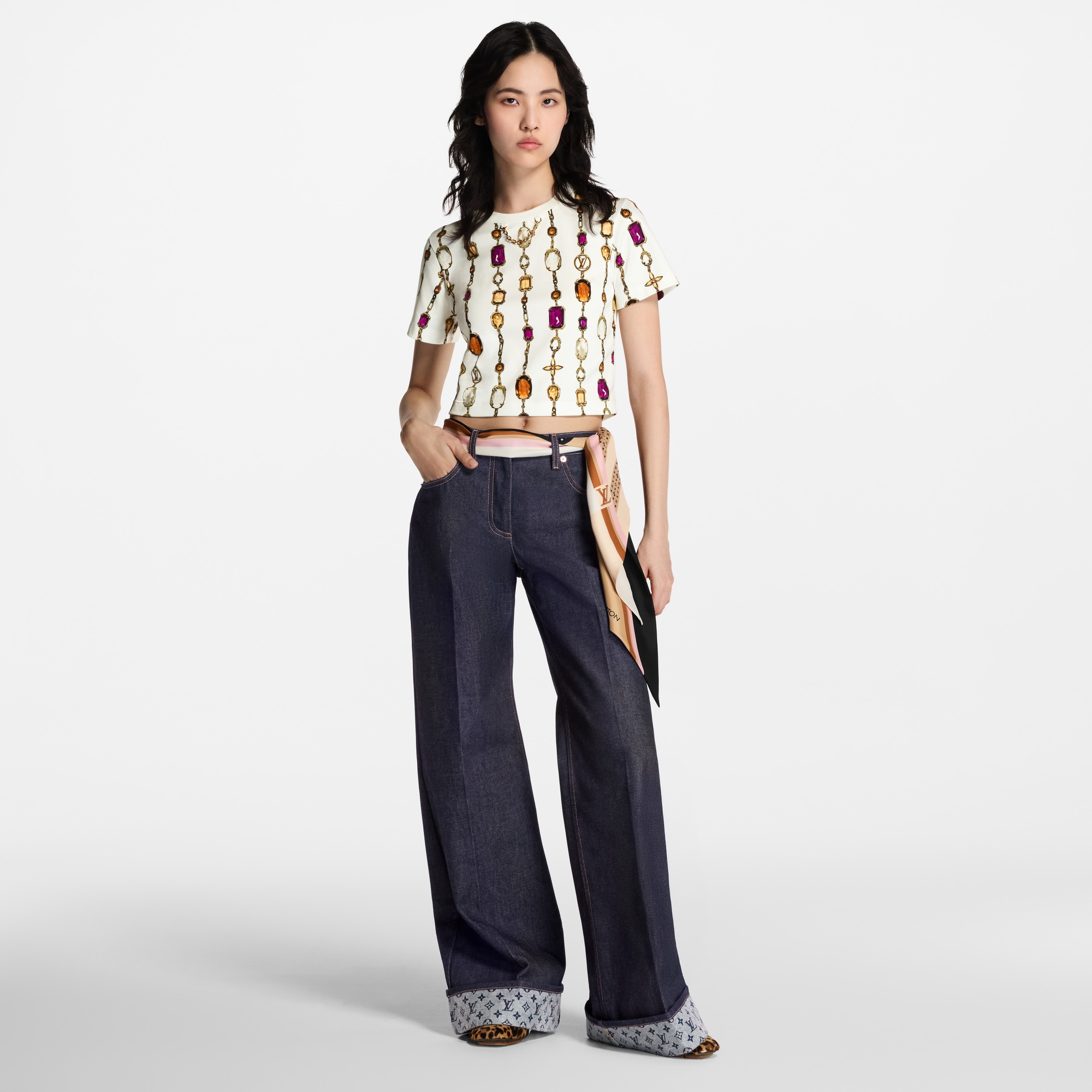 Kurzes Top mit Halsketten-Motiv  Damen Ready to Wear Tops | LOUIS VUITTON (Zoom)