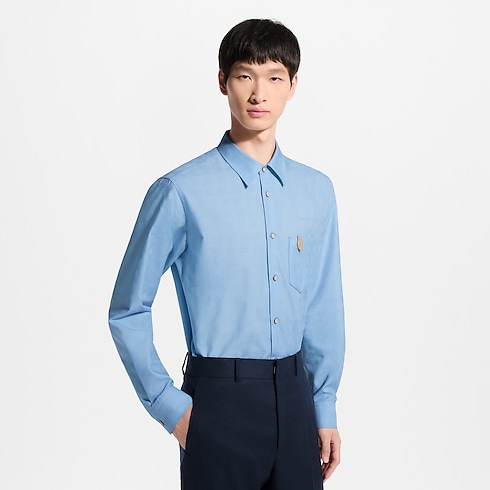 Langarm-Hemd aus Baumwolle und Kaschmir mit Jacquard-Muster Herren Ready to Wear Vollständige Ready to Wear | LOUIS VUITTON (Zoom)