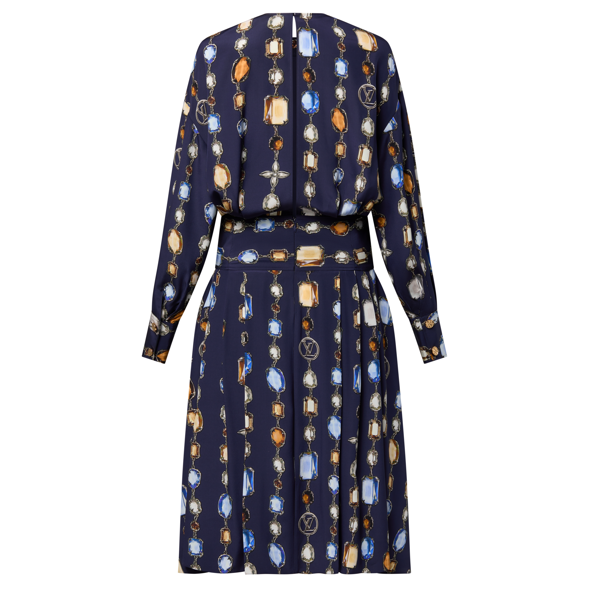Langarm-Kleid mit Halsketten-Motiv  Damen Ready to Wear Kleider | LOUIS VUITTON (Zoom)