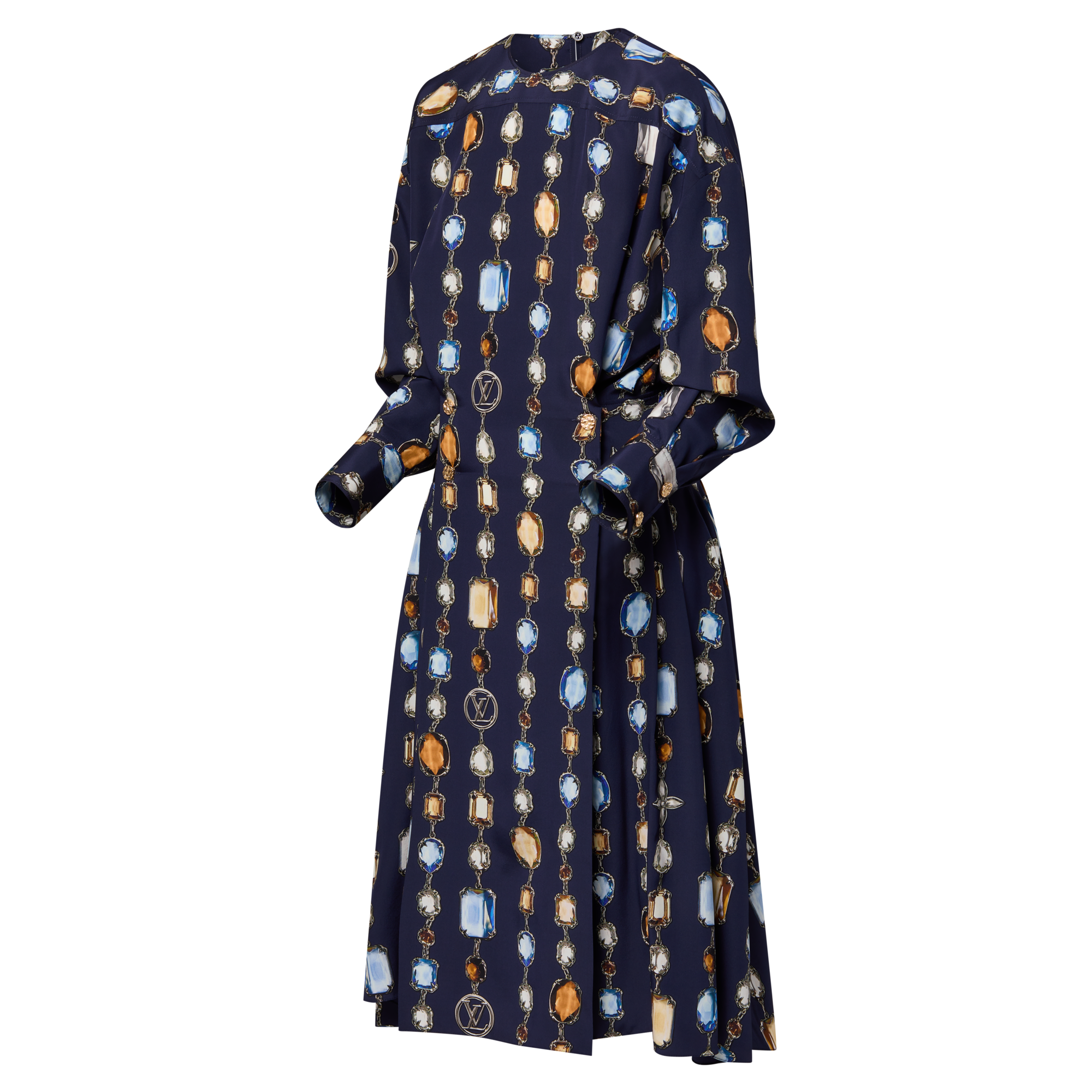 Langarm-Kleid mit Halsketten-Motiv  Damen Ready to Wear Kleider | LOUIS VUITTON (Zoom)