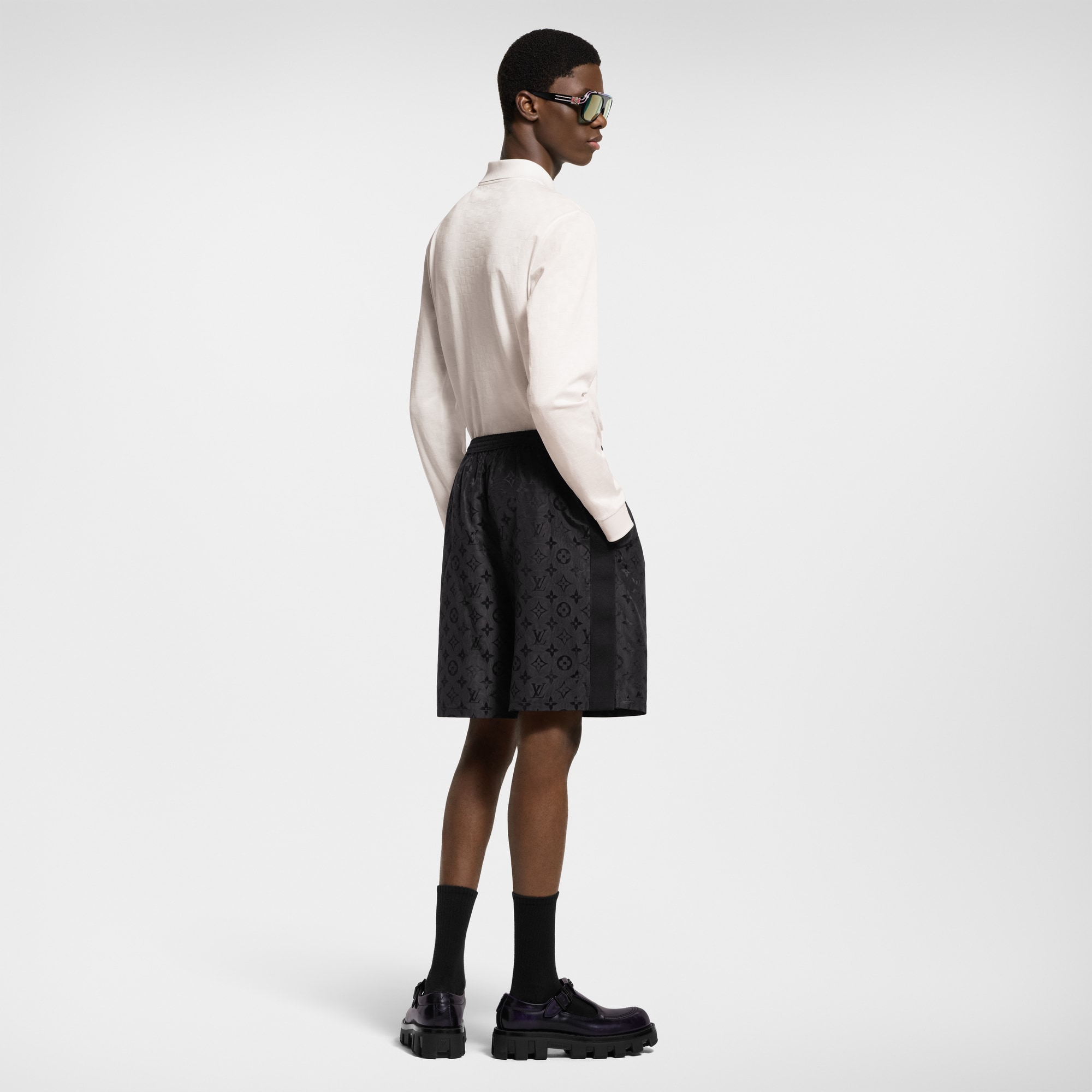 Langarm-Polohemd mit Damier-Motiv und Signatur  Herren Ready to Wear Vollständige Ready to Wear | LOUIS VUITTON (Zoom)