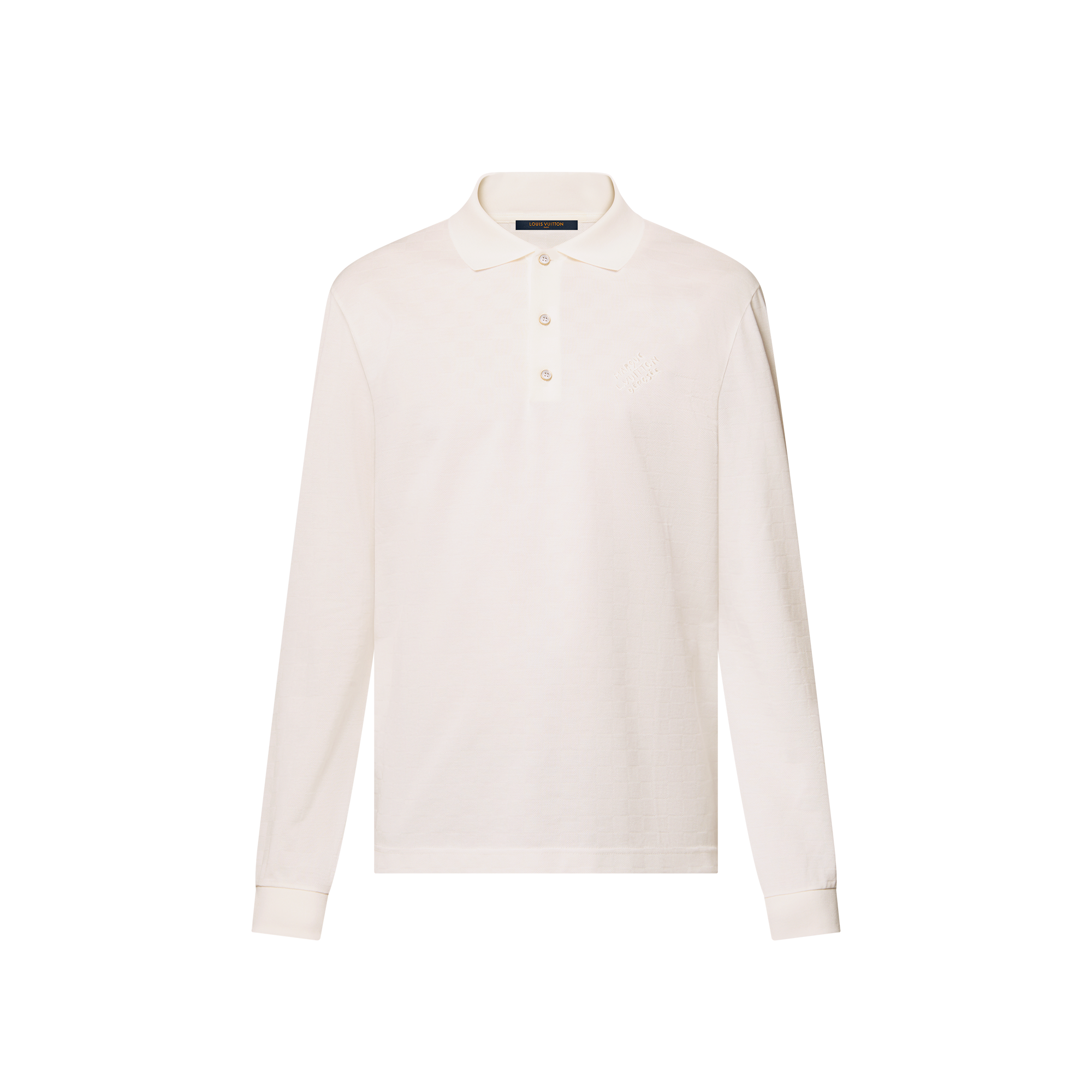Langarm-Polohemd mit Damier-Motiv und Signatur  Herren Ready to Wear Vollständige Ready to Wear | LOUIS VUITTON (Zoom)