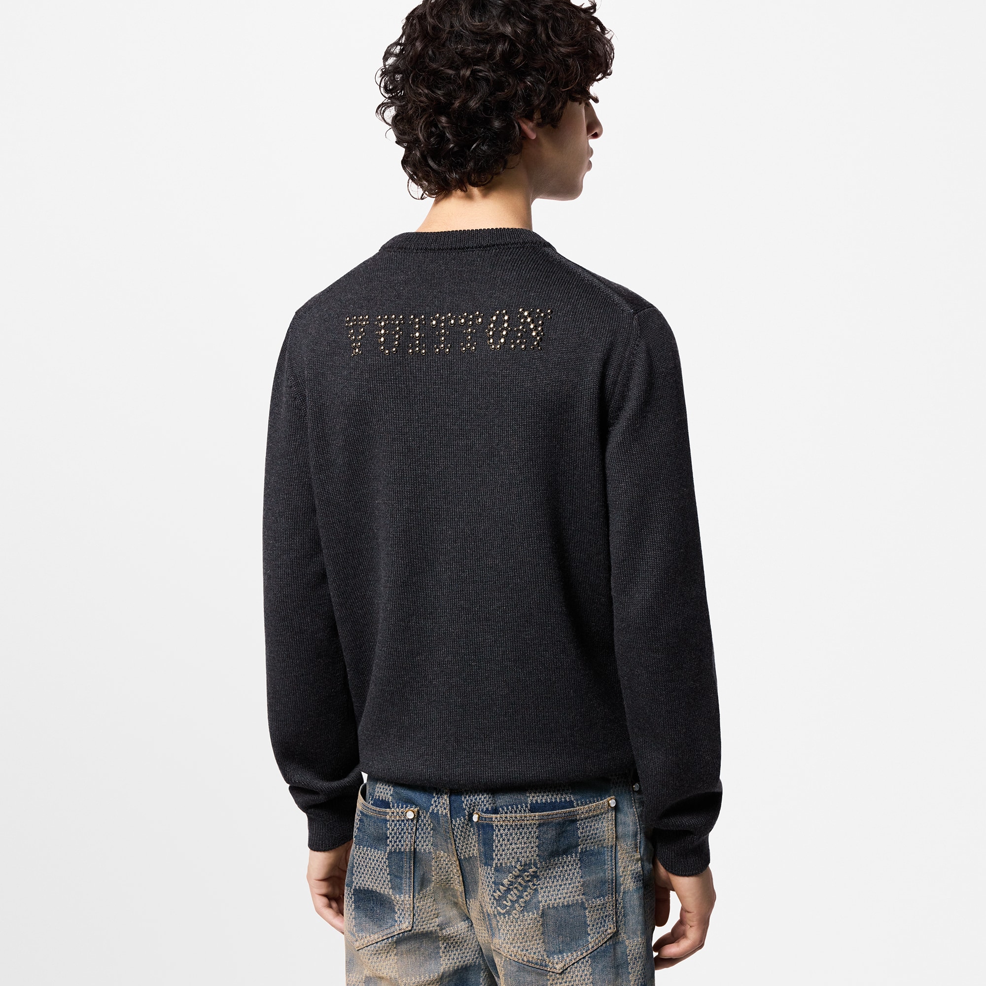 Langarm-Rundhalspullover aus Merinowolle mit Verzierungen  Herren Ready to Wear Strick und Sweatshirts | LOUIS VUITTON (Zoom)