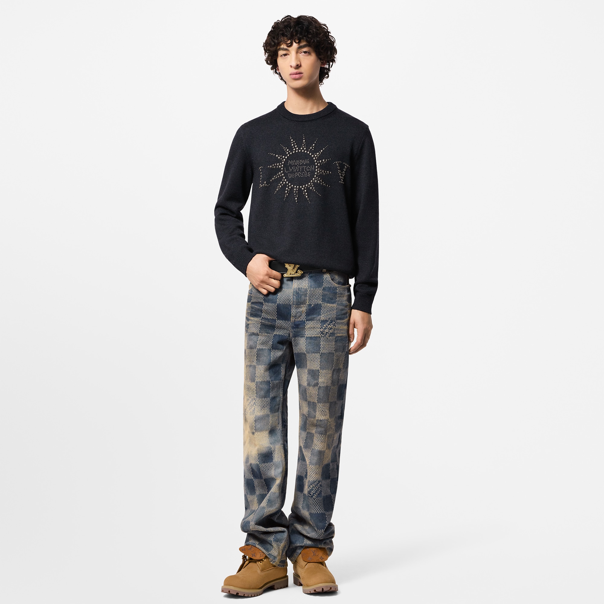 Langarm-Rundhalspullover aus Merinowolle mit Verzierungen  Herren Ready to Wear Strick und Sweatshirts | LOUIS VUITTON (Zoom)