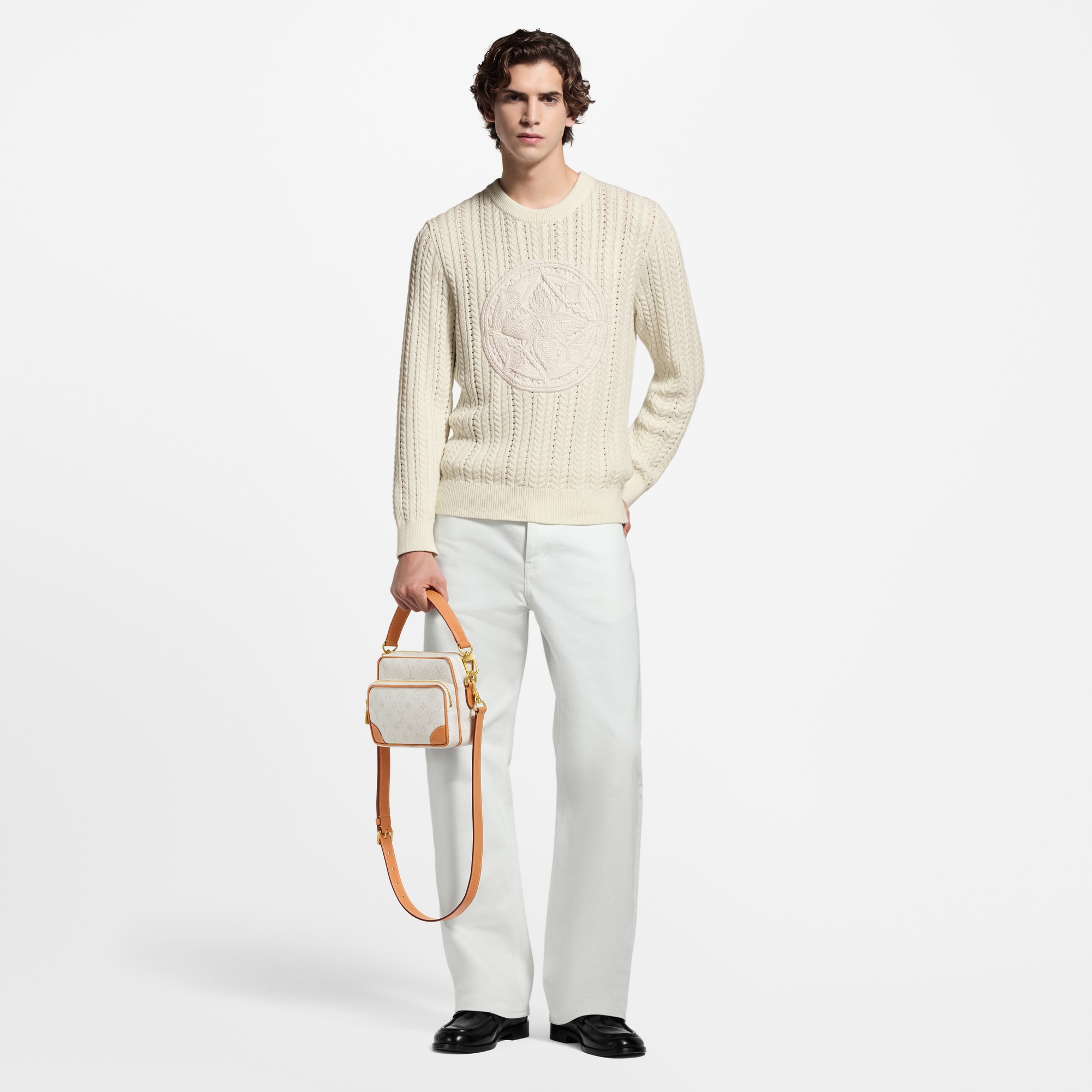Langarm-Rundhalspullover aus Zopfstrick  Herren Ready to Wear Strick und Sweatshirts | LOUIS VUITTON (Zoom)