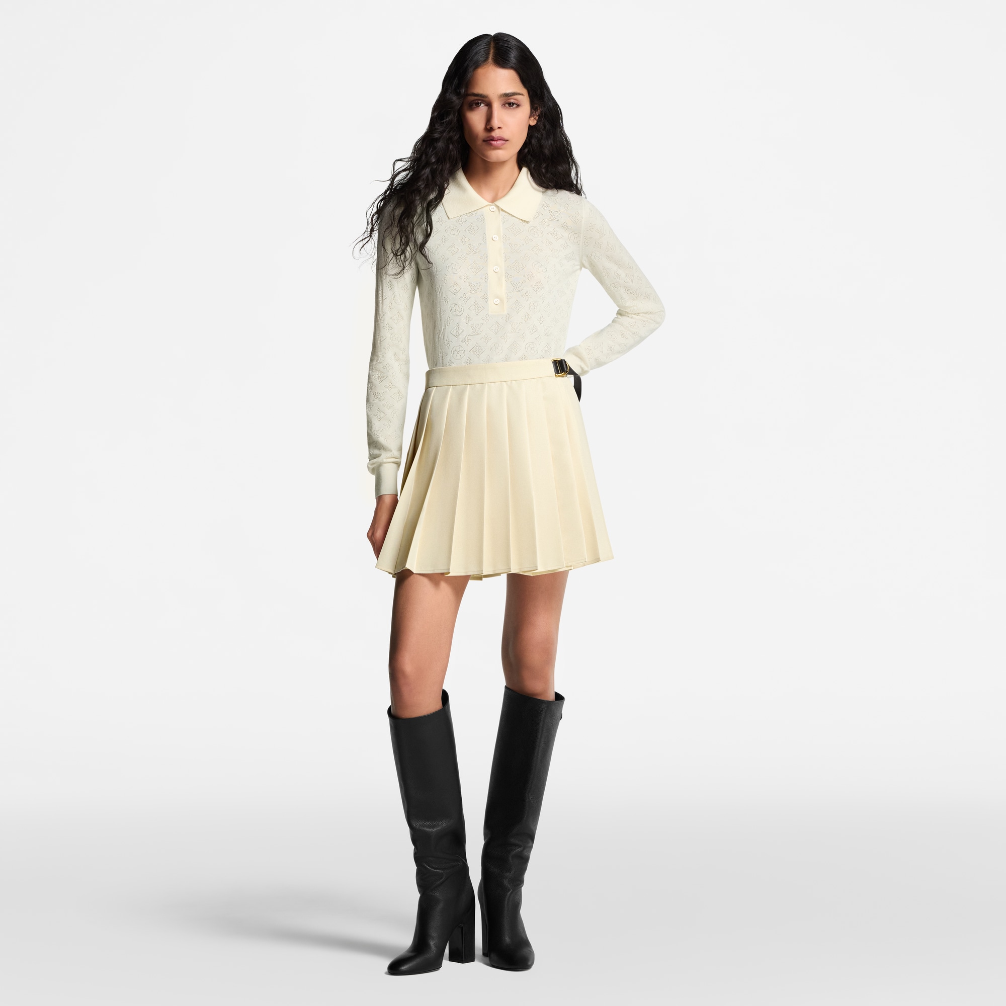 Langarm-Top im Polo-Stil mit Mahina-Motiv  Damen Ready to Wear Tops | LOUIS VUITTON (Zoom)