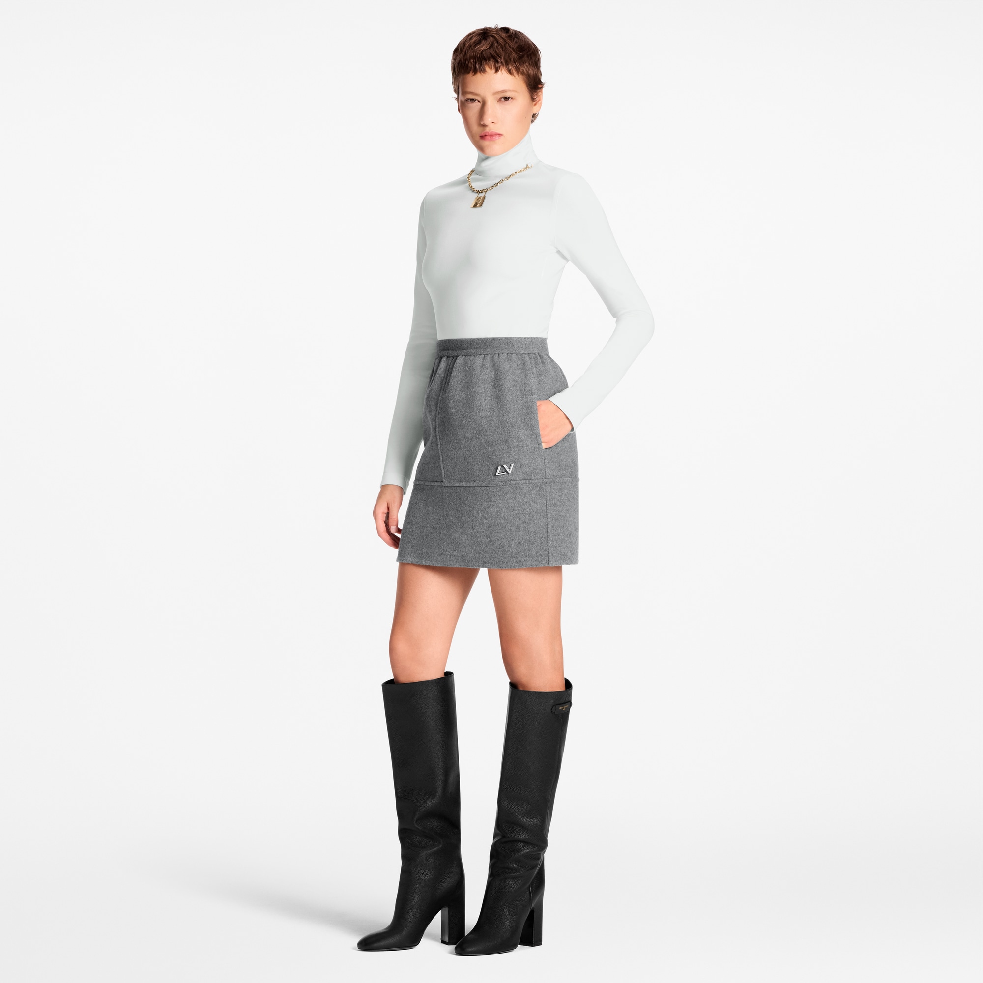 Langarm-Top mit Hängeschloss-Halskette  Damen Ready to Wear Tops | LOUIS VUITTON (Zoom)