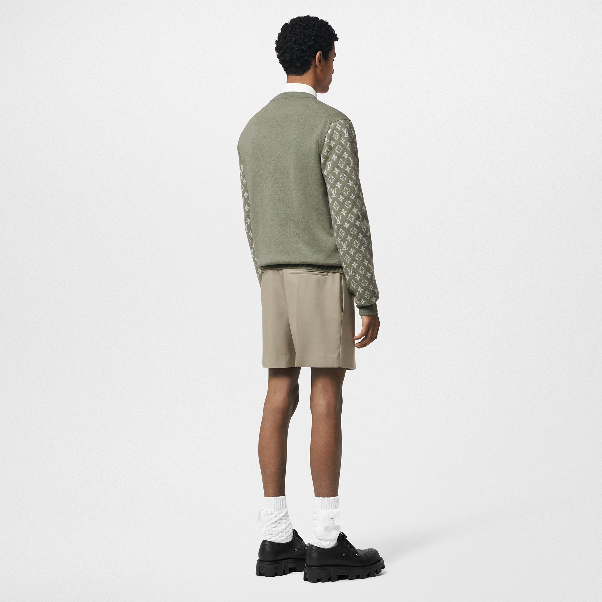 Langärmeliger Rundhalspullover aus Kaschmirgemisch mit Signatur  Herren Ready to Wear T-Shirts und Poloshirts | LOUIS VUITTON (Zoom)