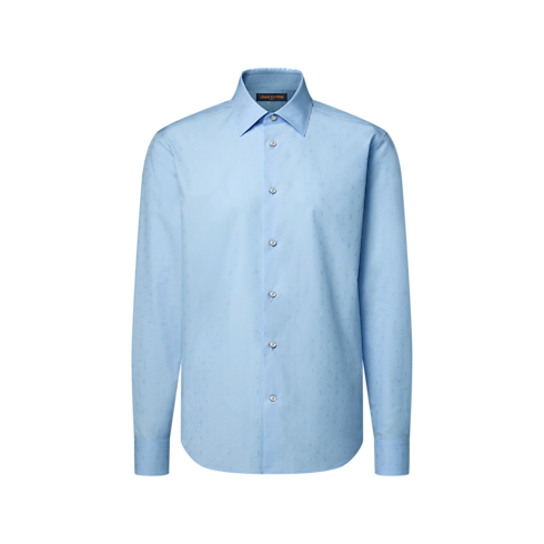 Langärmeliges Hemd aus Baumwollpopeline mit Mini Monogram-Motiv Herren Ready to Wear Hemden | LOUIS VUITTON (Zoom)