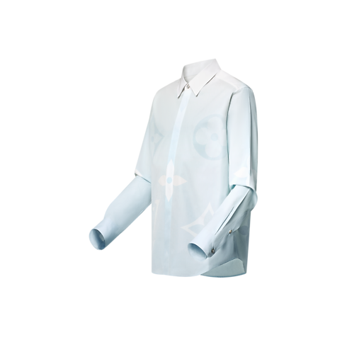 Langärmeliges Hemd aus Baumwollpopeline mit Monogram-Motiv Herren Ready to Wear Hemden | LOUIS VUITTON (Zoom)