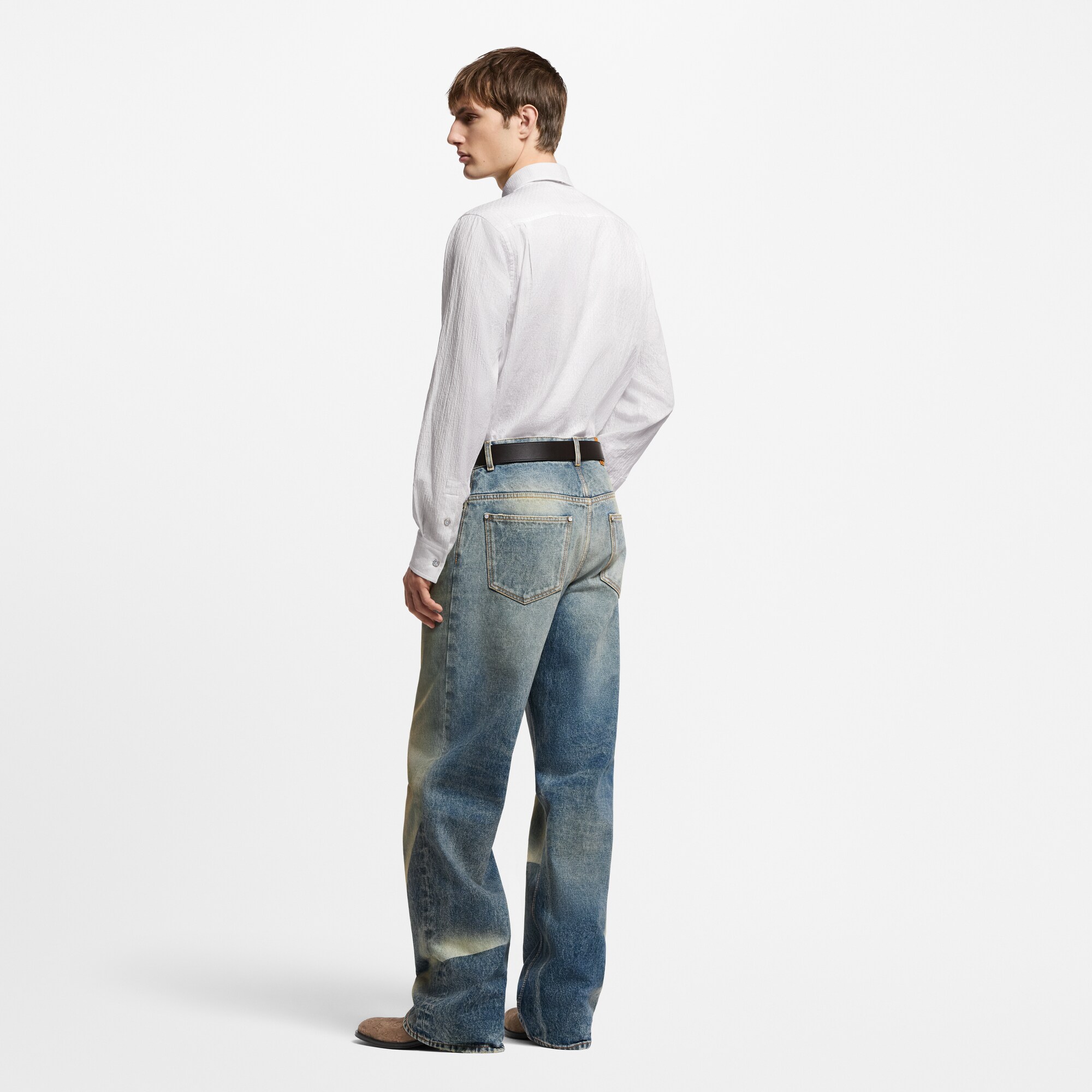 Langärmeliges Jacquard-Hemd aus Baumwolle mit Monogram-Motiv  Herren Ready to Wear Hemden | LOUIS VUITTON (Zoom)