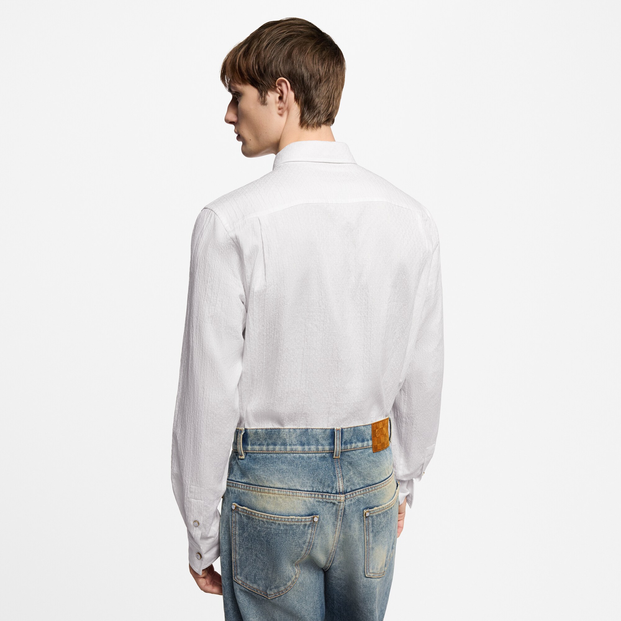 Langärmeliges Jacquard-Hemd aus Baumwolle mit Monogram-Motiv  Herren Ready to Wear Hemden | LOUIS VUITTON (Zoom)