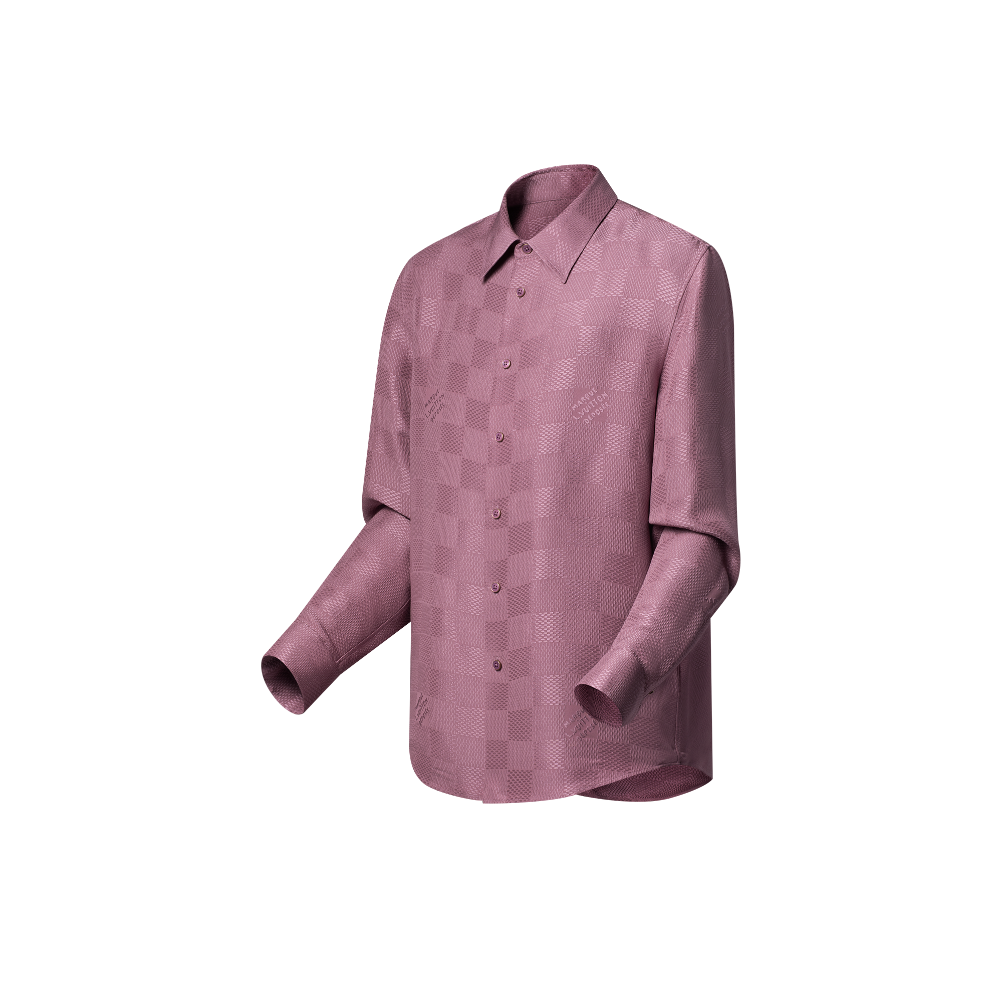 Langärmeliges Jacquard-Hemd aus Seide mit Damier-Motiv  Herren Ready to Wear Hemden | LOUIS VUITTON (Zoom)