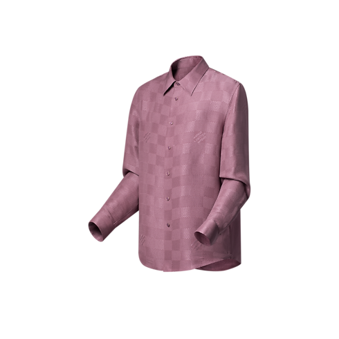 Langärmeliges Jacquard-Hemd aus Seide mit Damier-Motiv Herren Ready to Wear Hemden | LOUIS VUITTON (Zoom)