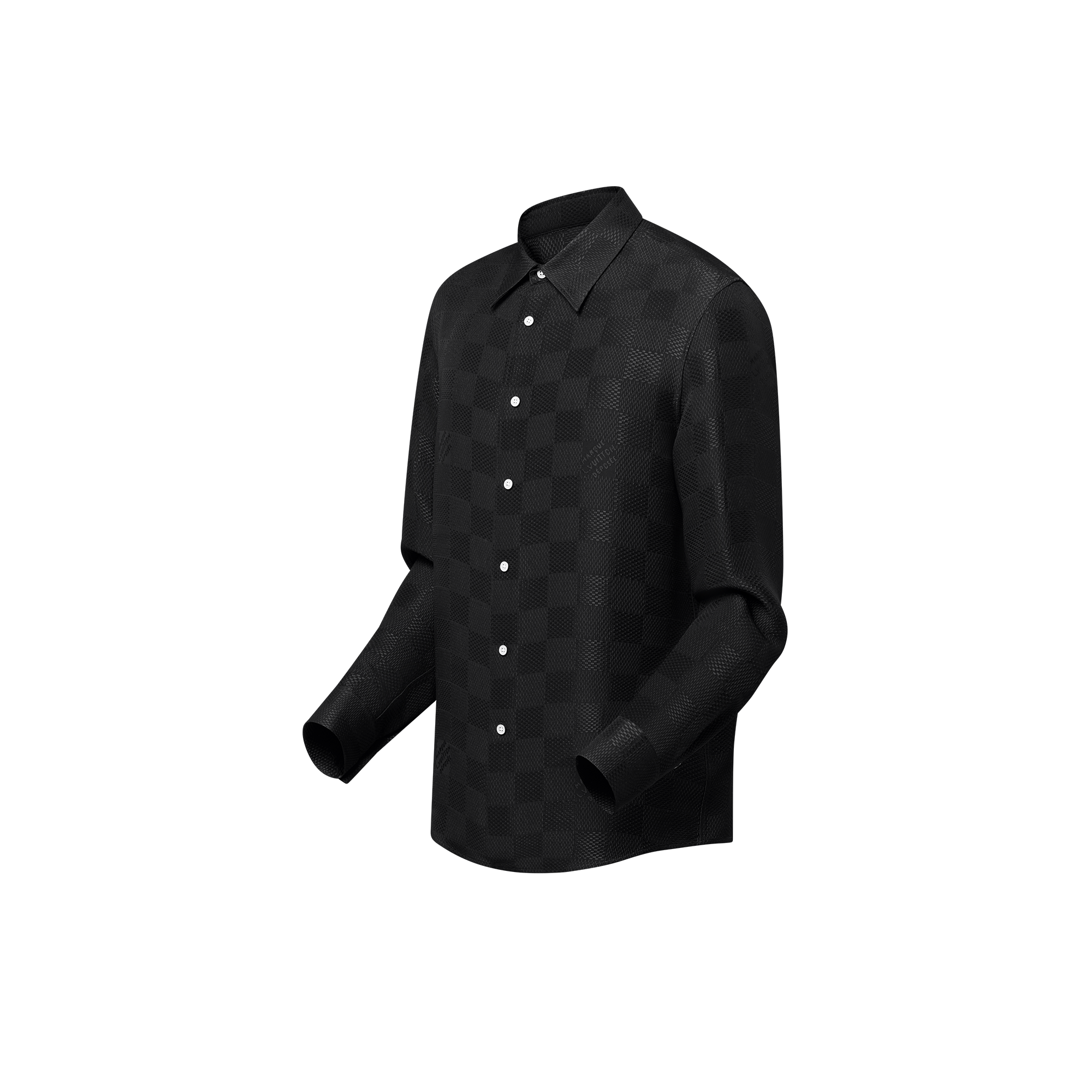 Langärmeliges Jacquard-Hemd aus Seide mit Damier-Motiv  Herren Ready to Wear Hemden | LOUIS VUITTON (Zoom)