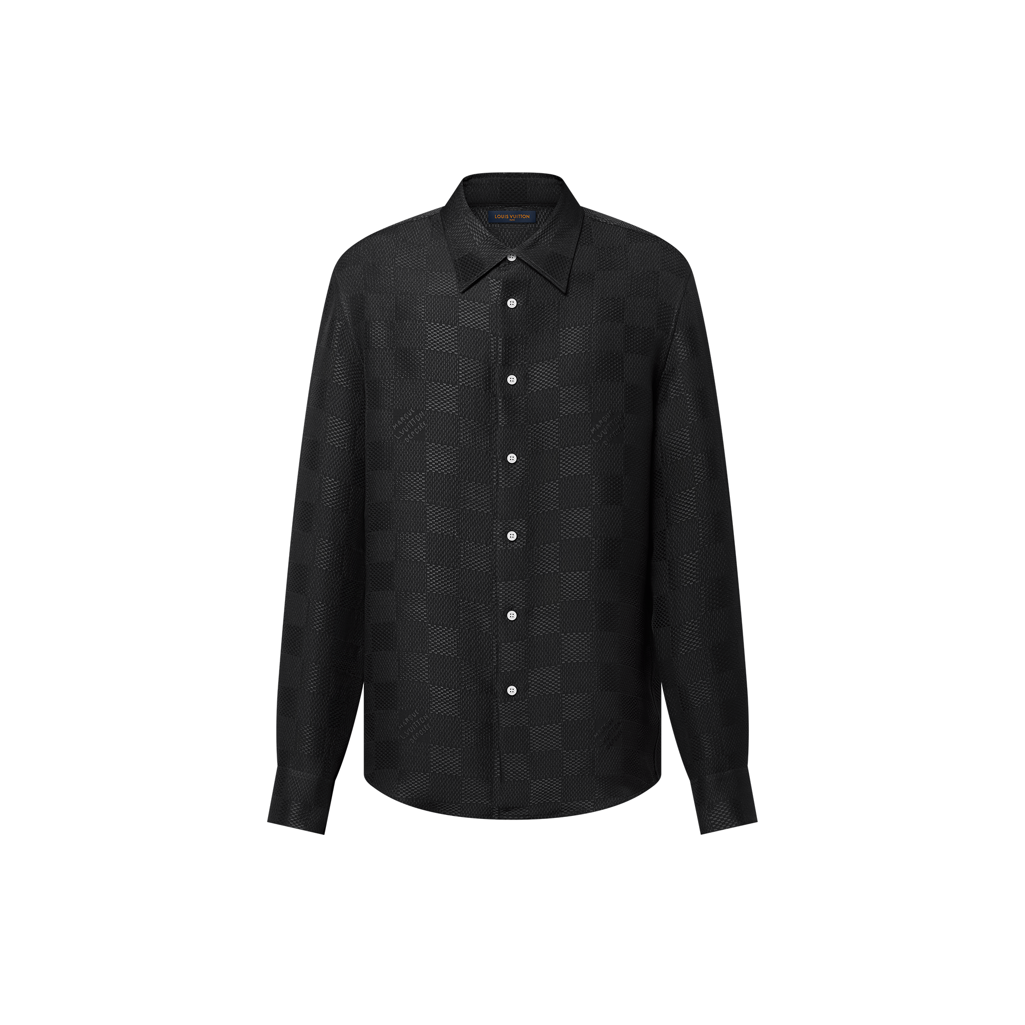Langärmeliges Jacquard-Hemd aus Seide mit Damier-Motiv  Herren Ready to Wear Hemden | LOUIS VUITTON (Zoom)