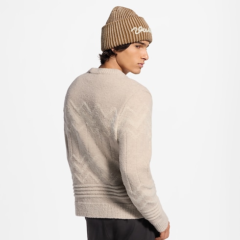 Langärmliger Jacquard-Pullover mit Signatur Herren Ready to Wear Vollständige Ready to Wear | LOUIS VUITTON (Zoom)