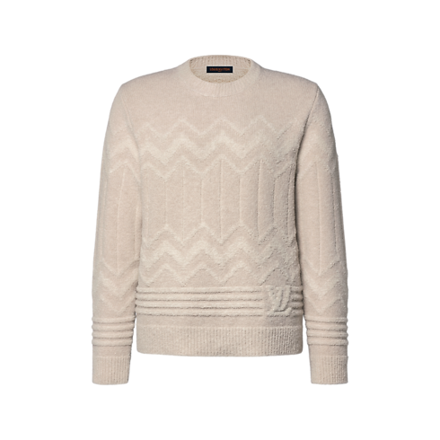 Langärmliger Jacquard-Pullover mit Signatur Herren Ready to Wear Vollständige Ready to Wear | LOUIS VUITTON (Zoom)