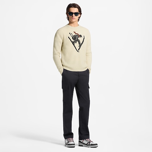 Langärmliger Pullover mit charakteristischen Intarsien Herren Ready to Wear Vollständige Ready to Wear | LOUIS VUITTON (Zoom)