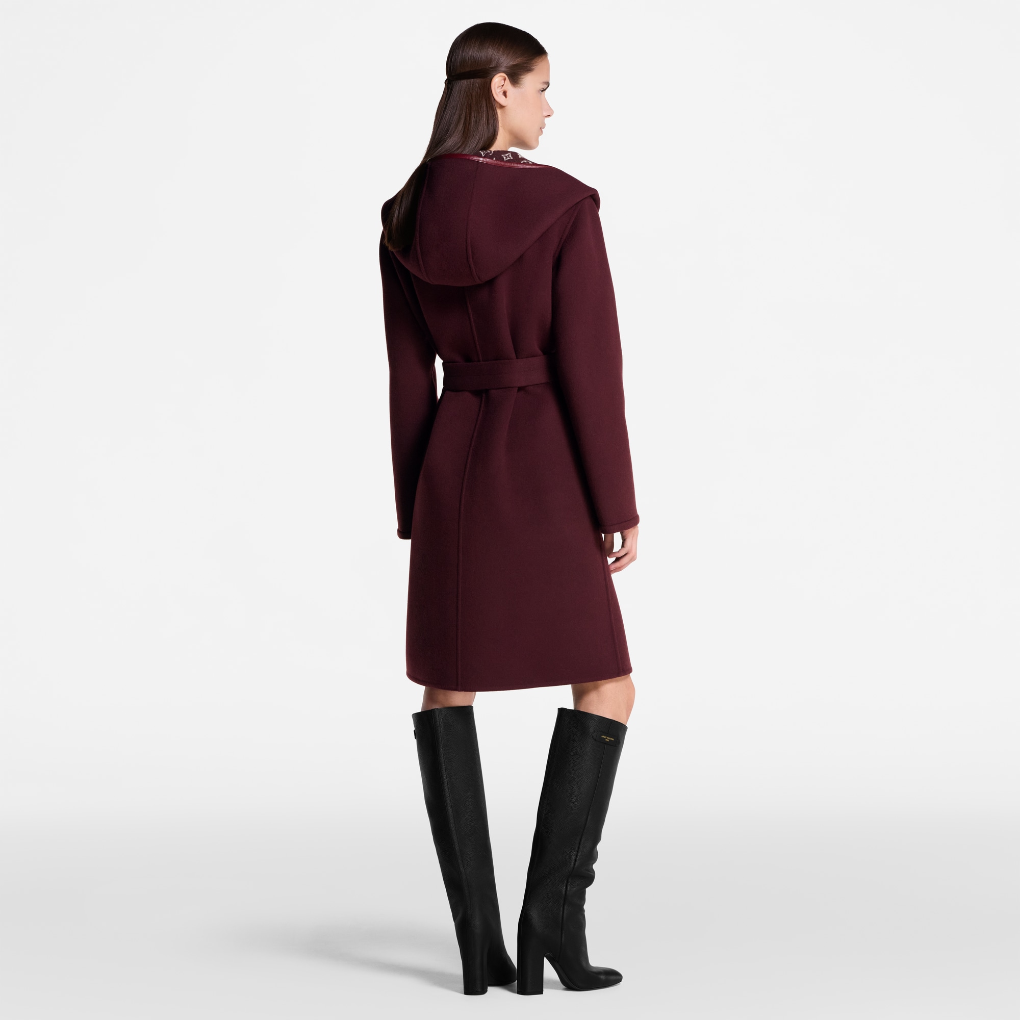 Langer Kapuzenmantel mit Wickel-Design und Signatur  Damen Ready to Wear Mäntel und Jacken | LOUIS VUITTON (Zoom)