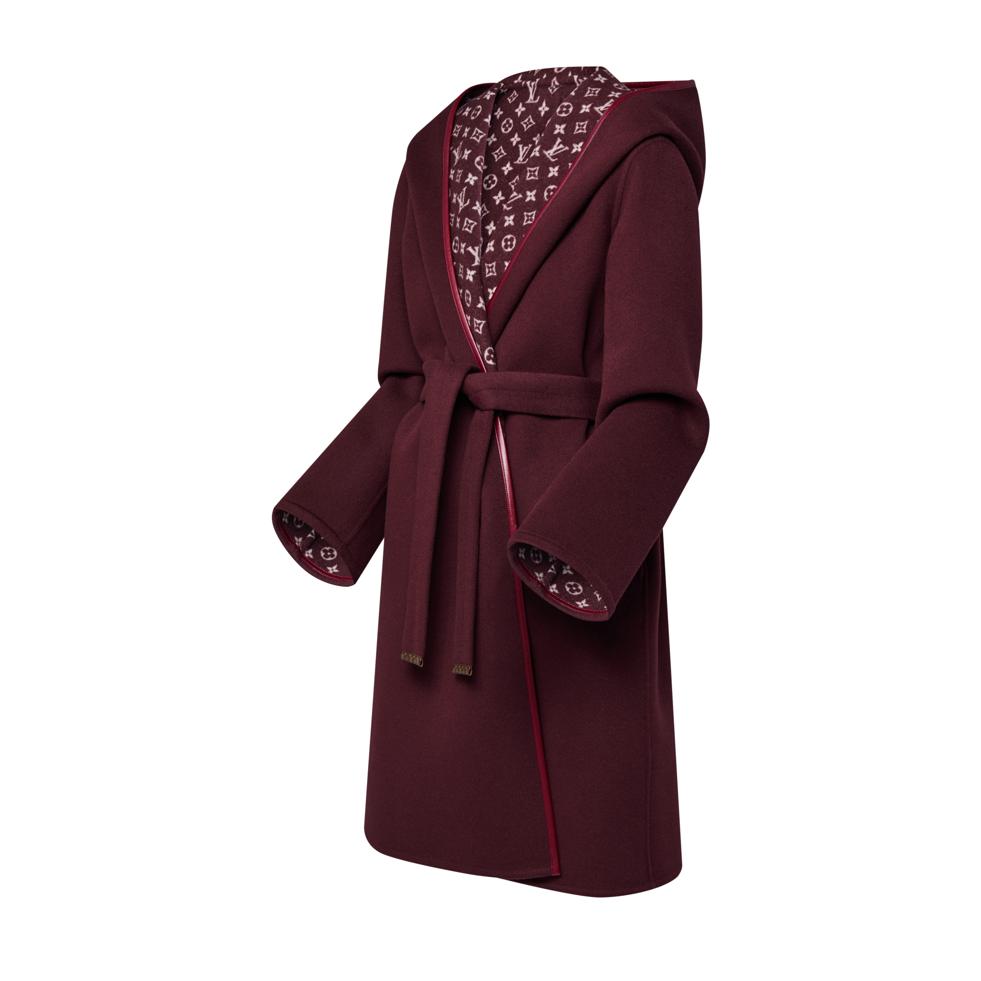 Langer Kapuzenmantel mit Wickel-Design und Signatur  Damen Ready to Wear Mäntel und Jacken | LOUIS VUITTON (Zoom)