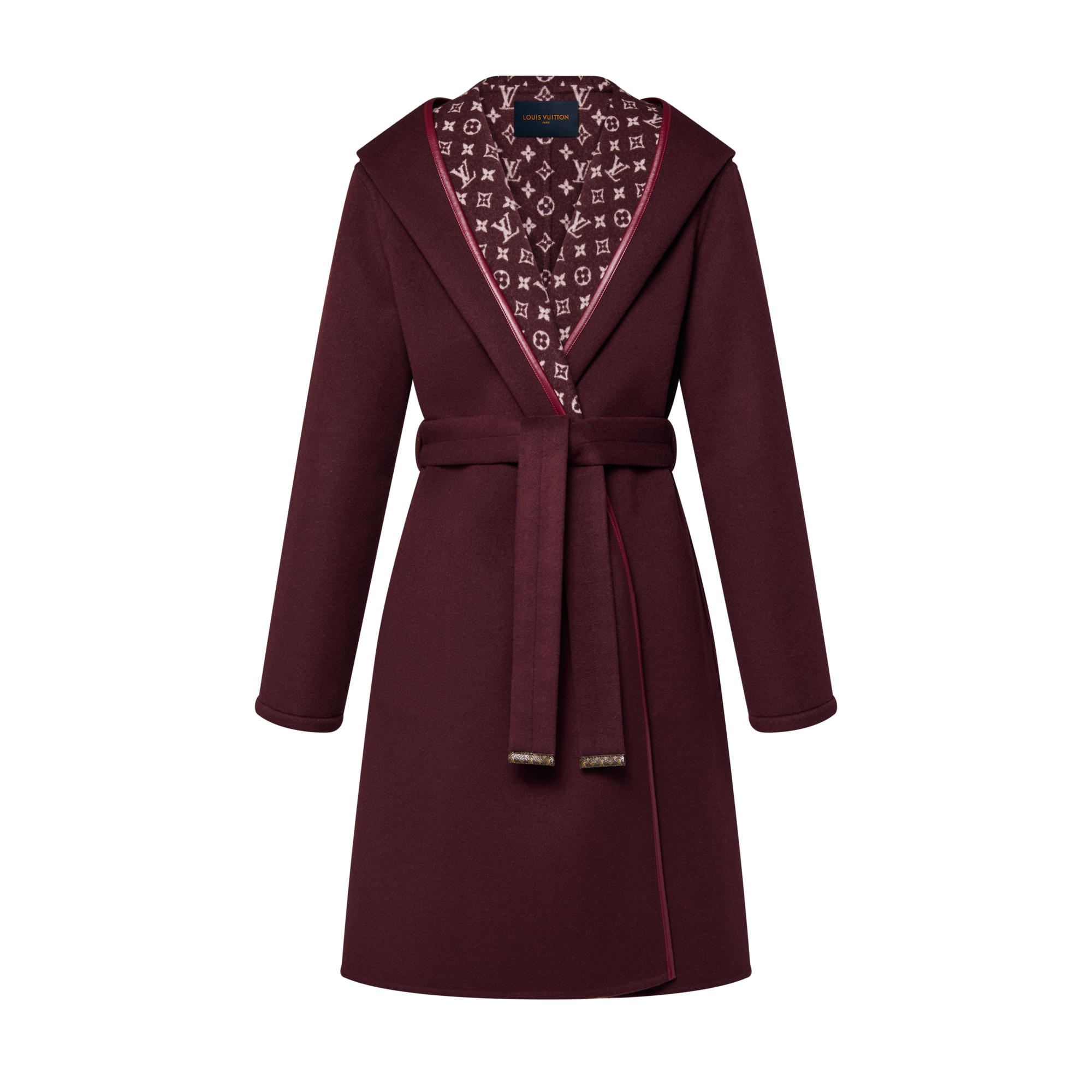 Langer Kapuzenmantel mit Wickel-Design und Signatur  Damen Ready to Wear Mäntel und Jacken | LOUIS VUITTON (Zoom)