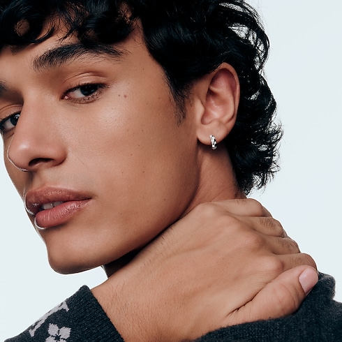 Le Damier de Louis Vuitton kleine Creolen, Weißgold und Diamanten Schmuck Kategorien Ohrringe | LOUIS VUITTON (Zoom)