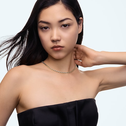 Le Damier de Louis Vuitton mittelgroße Halskette, Gelbgold und Diamanten - Kurz Schmuck Kategorien Halsketten und Anhänger | LOUIS VUITTON (Zoom)