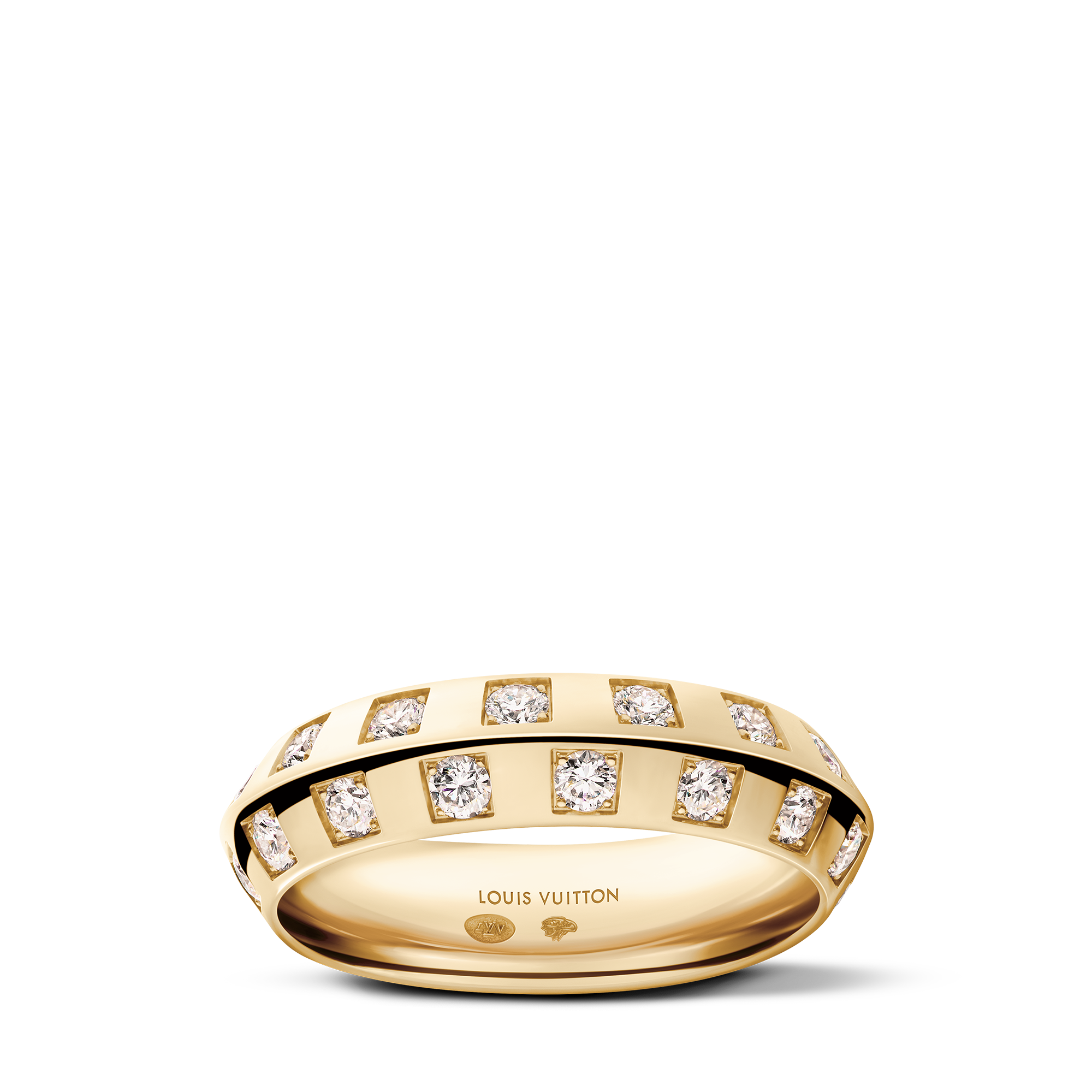 Le Damier de Louis Vuitton mittelgroßer Ring, Gelbgold und Diamanten  Schmuck Kategorien Ringe | LOUIS VUITTON (Zoom)