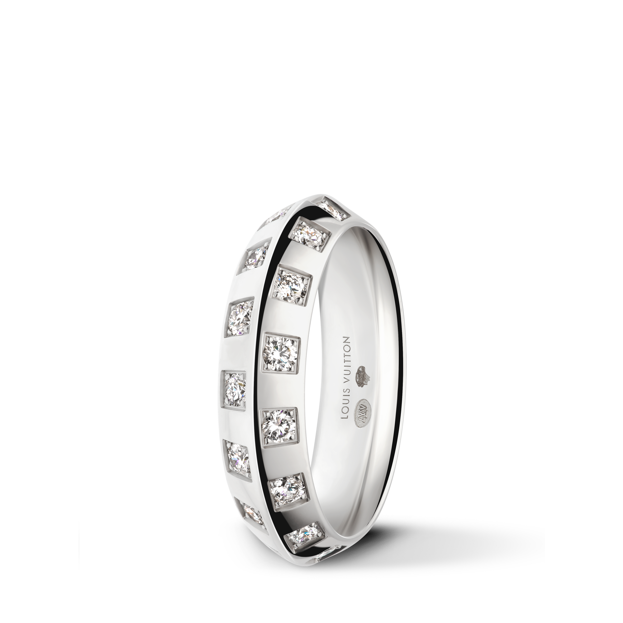 Le Damier de Louis Vuitton mittelgroßer Ring, Weißgold und Diamanten  Schmuck Kategorien Ringe | LOUIS VUITTON (Zoom)