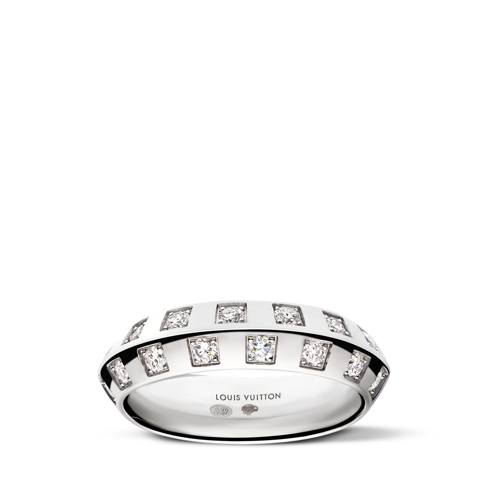 Le Damier de Louis Vuitton mittelgroßer Ring, Weißgold und Diamanten  Schmuck Kategorien Ringe | LOUIS VUITTON (Zoom)