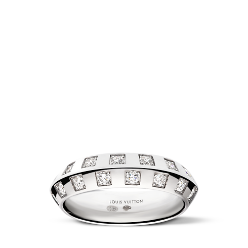 Le Damier de Louis Vuitton mittelgroßer Ring, Weißgold und Diamanten Schmuck Kategorien Ringe | LOUIS VUITTON (Zoom)