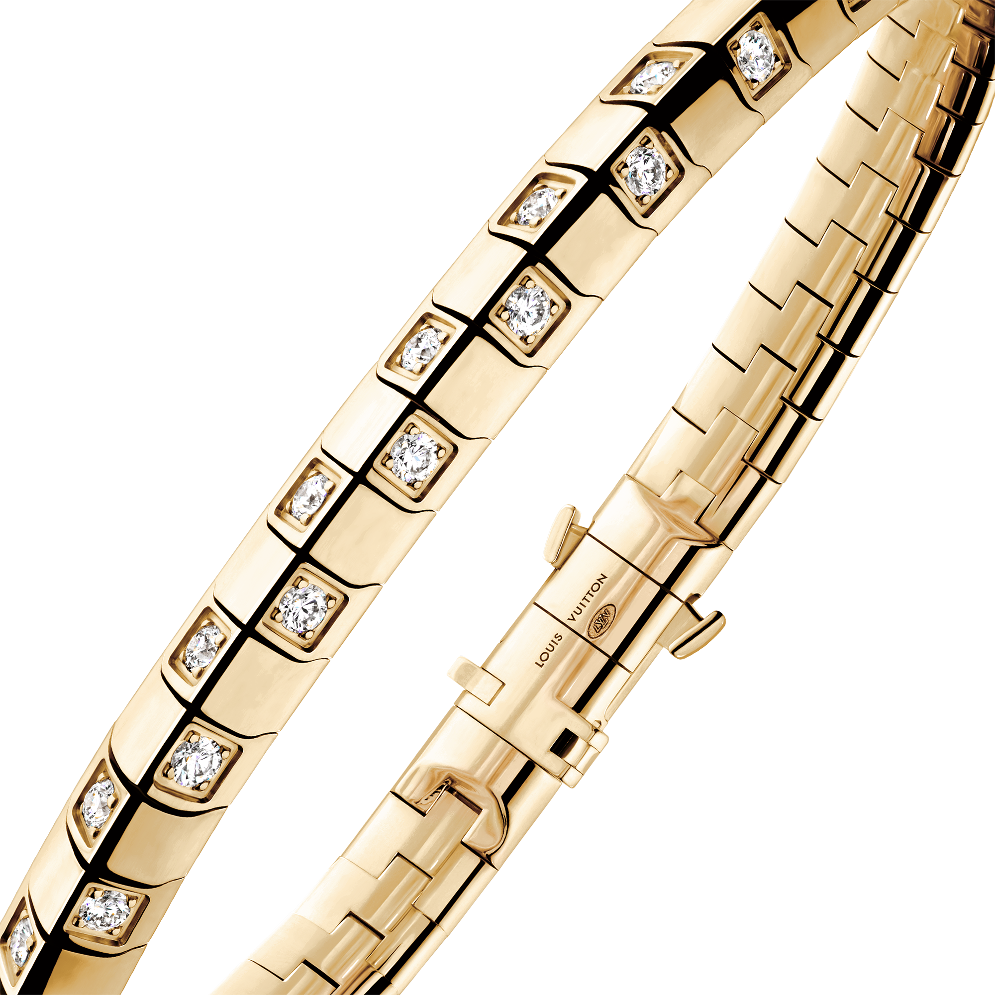 Le Damier de Louis Vuitton mittelgroßes Armband, Gelbgold und Diamanten  Schmuck Kategorien Armbänder | LOUIS VUITTON (Zoom)