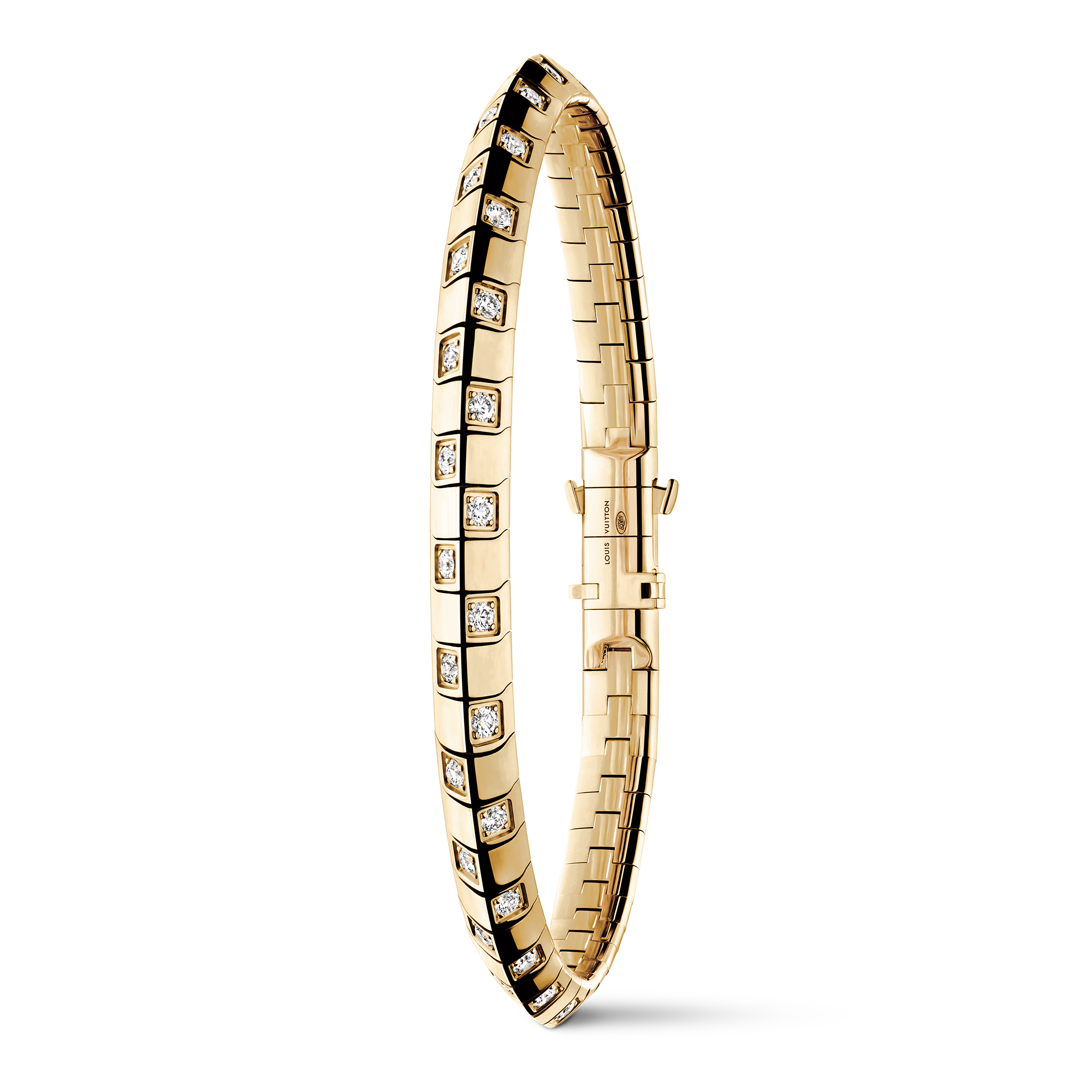 Le Damier de Louis Vuitton mittelgroßes Armband, Gelbgold und Diamanten  Schmuck Kategorien Armbänder | LOUIS VUITTON (Zoom)