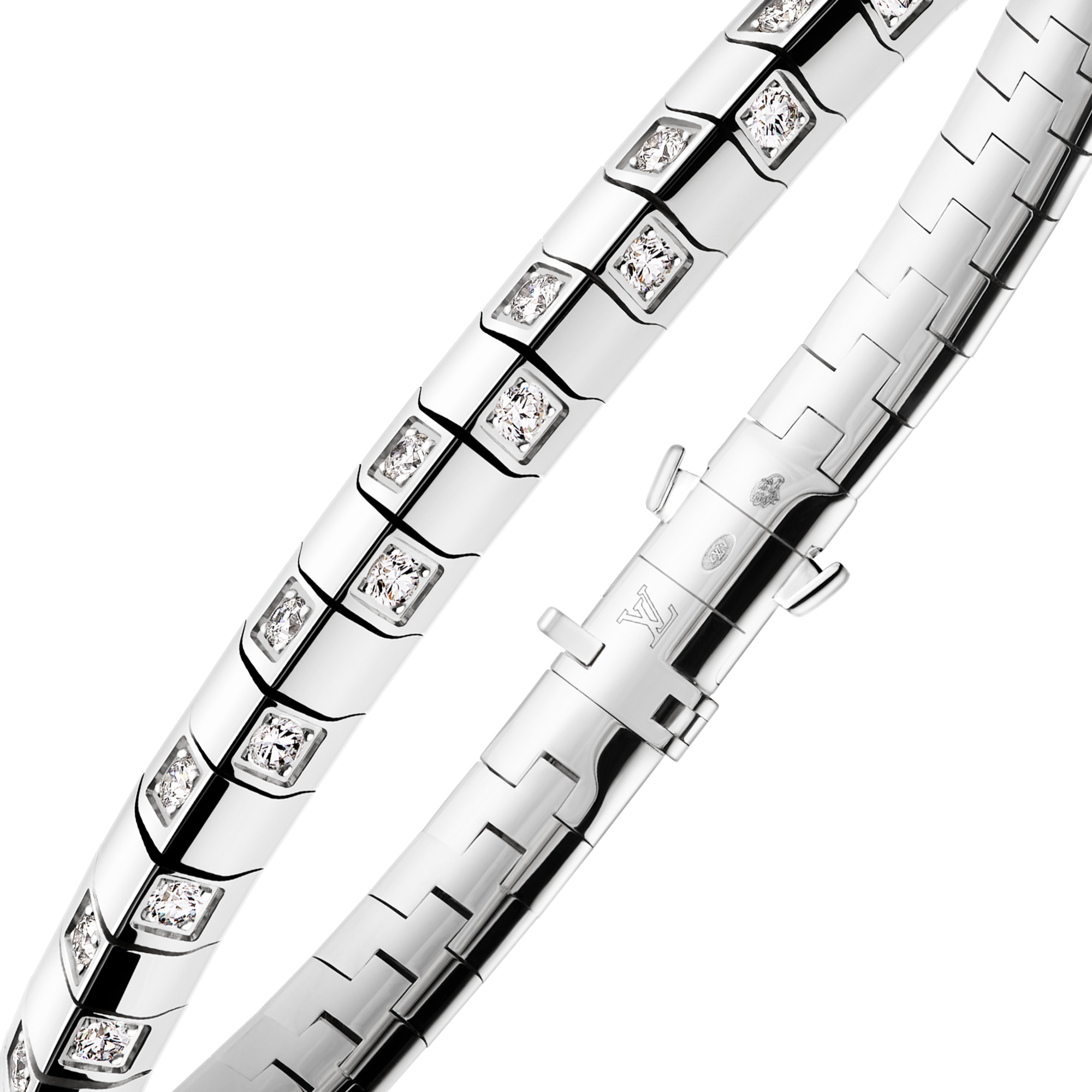 Le Damier de Louis Vuitton mittelgroßes Armband, Weißgold und Diamanten  Schmuck Kategorien Armbänder | LOUIS VUITTON (Zoom)