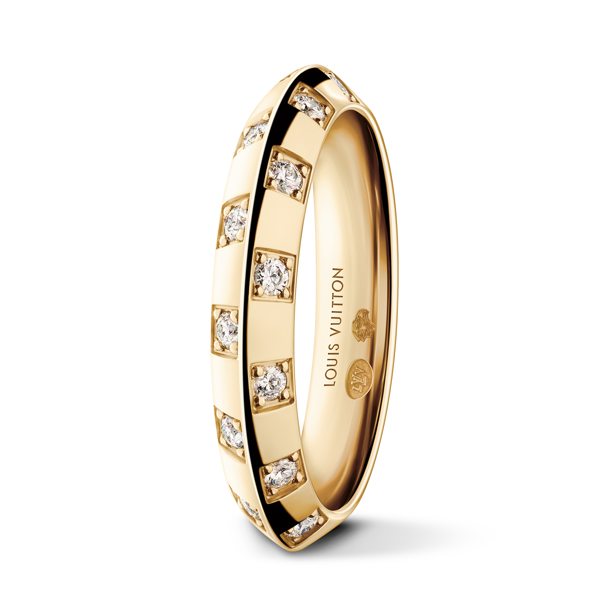 Le Damier de Louis Vuitton schmaler Ring, Gelbgold und Diamanten  Schmuck Kategorien Ringe | LOUIS VUITTON (Zoom)